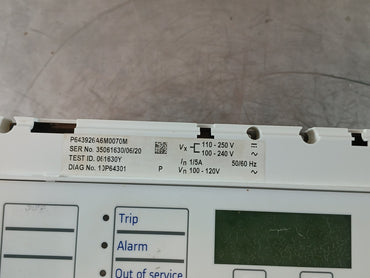 ALSTOM MICOM P643 P673926A6M0070M GENERATOR PROTECTION NUMERICAL RELAY