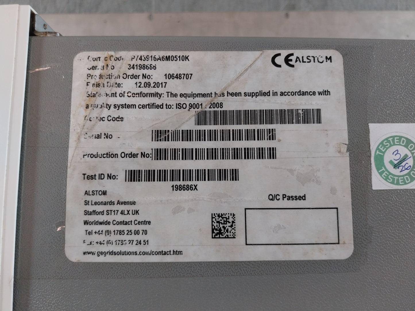 ALSTOM MICOM P743 P743916A6M0510K GENERATOR PROTECTION NUMERICAL RELAY