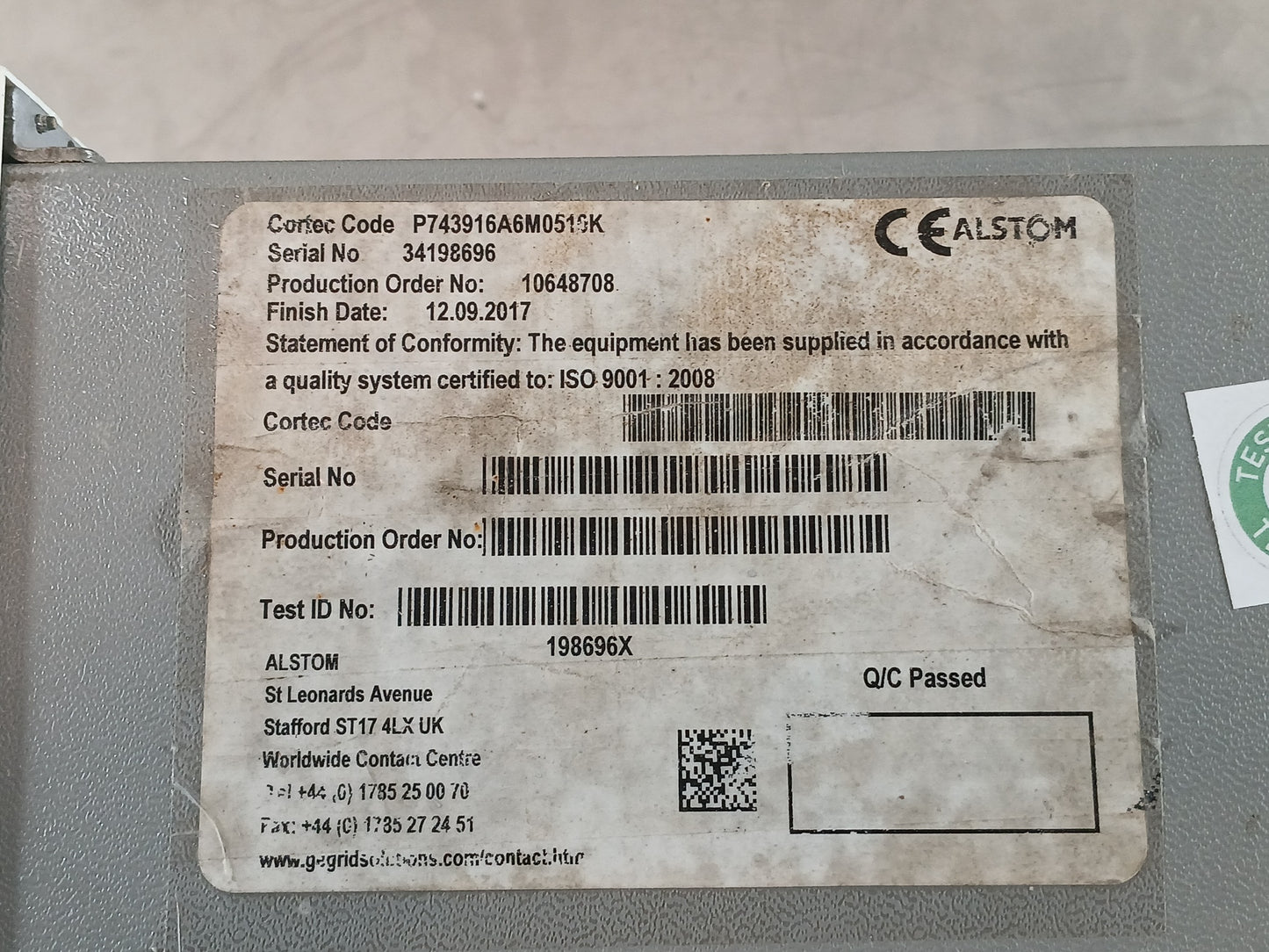 ALSTOM MICOM P743 P743916A6M0510K GENERATOR PROTECTION NUMERICAL RELAY