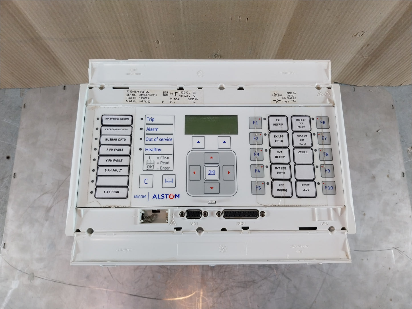 ALSTOM MICOM P743 P743916A6M0510K GENERATOR PROTECTION NUMERICAL RELAY