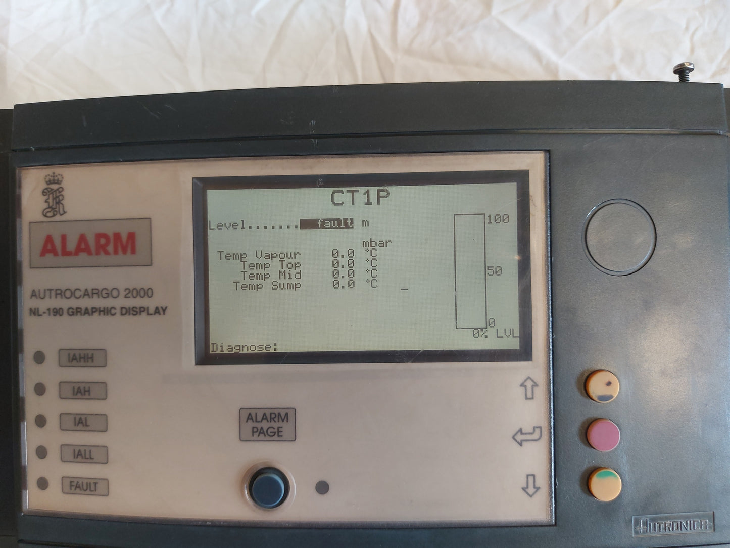 AUTRONICA KONGSBERG NL-190/G LEVEL GAUGING SYSTEM ALARM PANEL