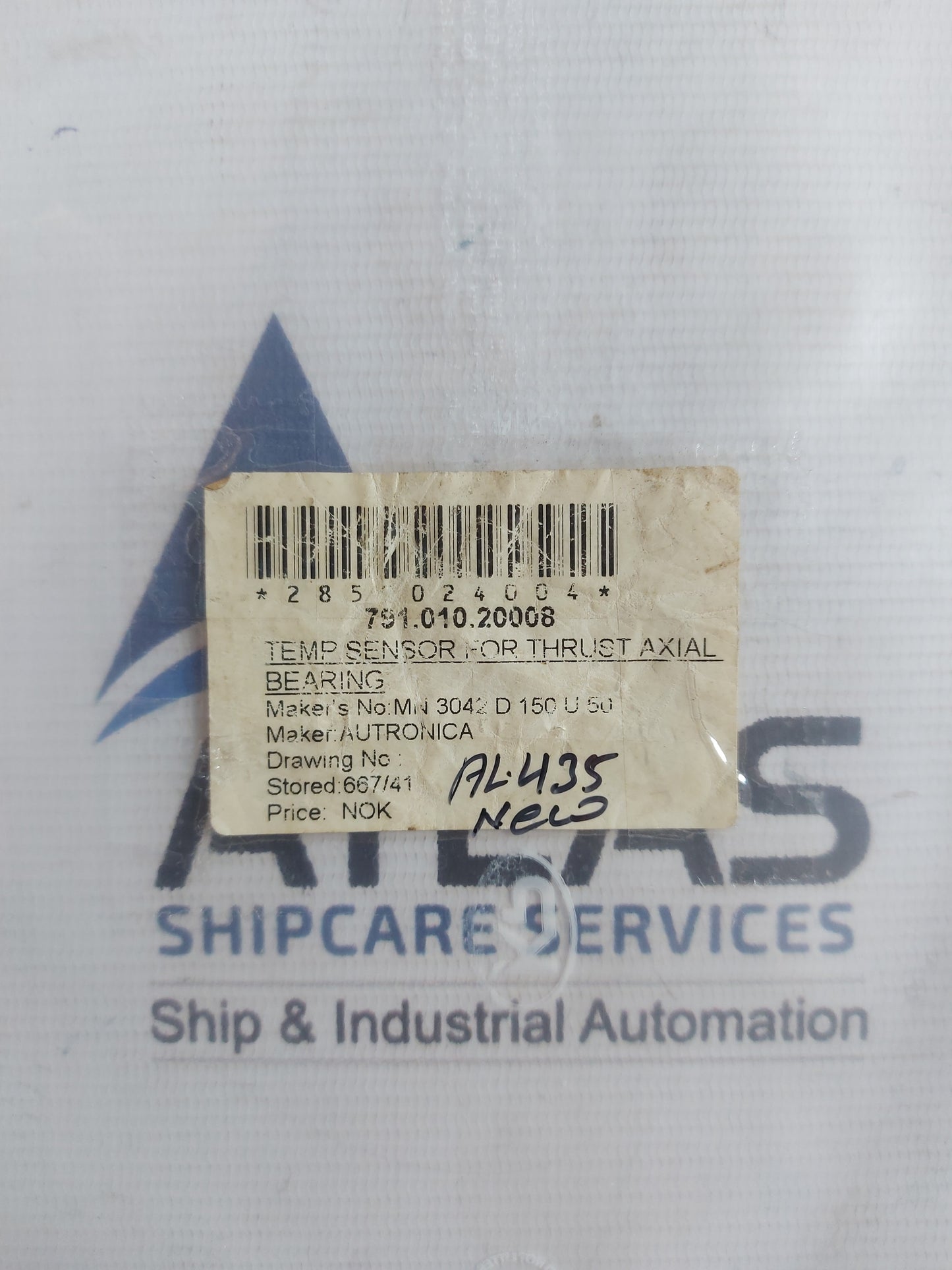 AUTRONICA MN 3042 D 150 U 50 TEMPERATURE SENSOR FOR THRUST AXIAL BEARING