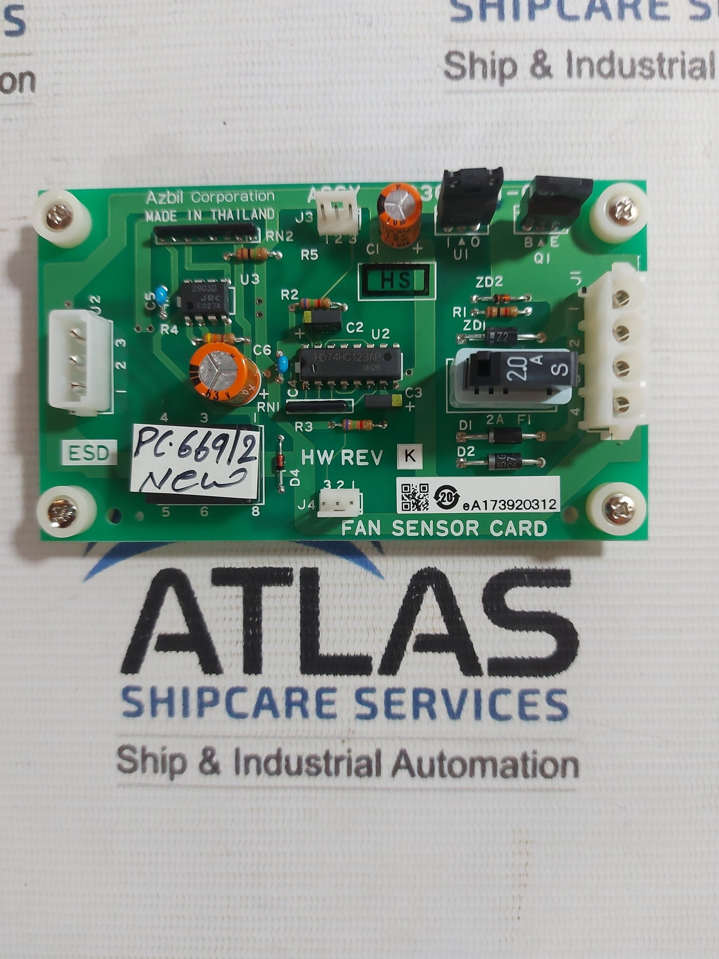 AZBIL 80363001-001 FAN SENSOR CARD REV K