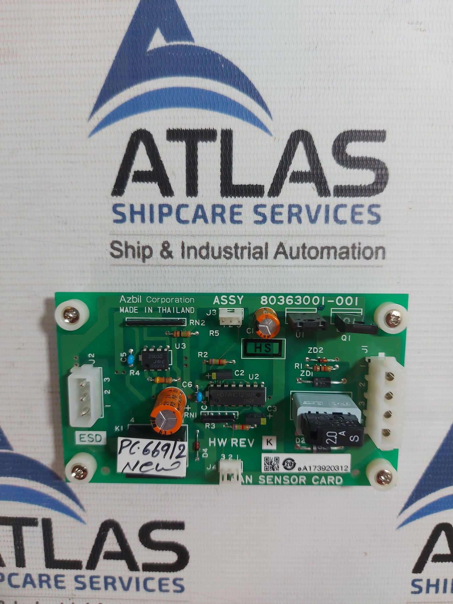 AZBIL 80363001-001 FAN SENSOR CARD REV K