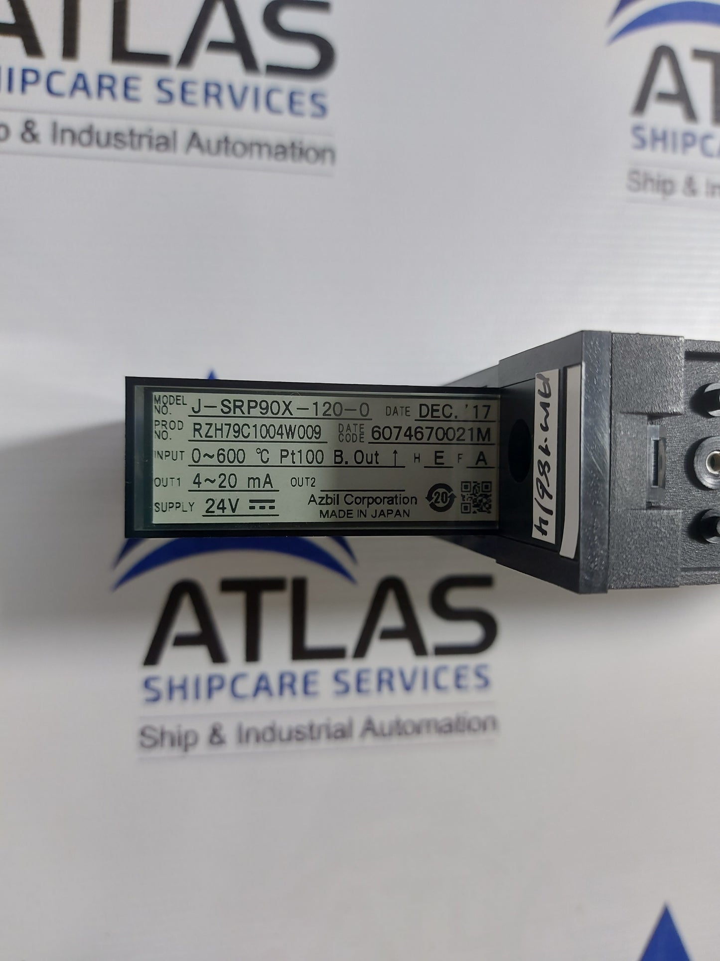 AZBIL J-SRP90X-120-0 TEMPERATURE TRANSMITTER PT100 0-600'C