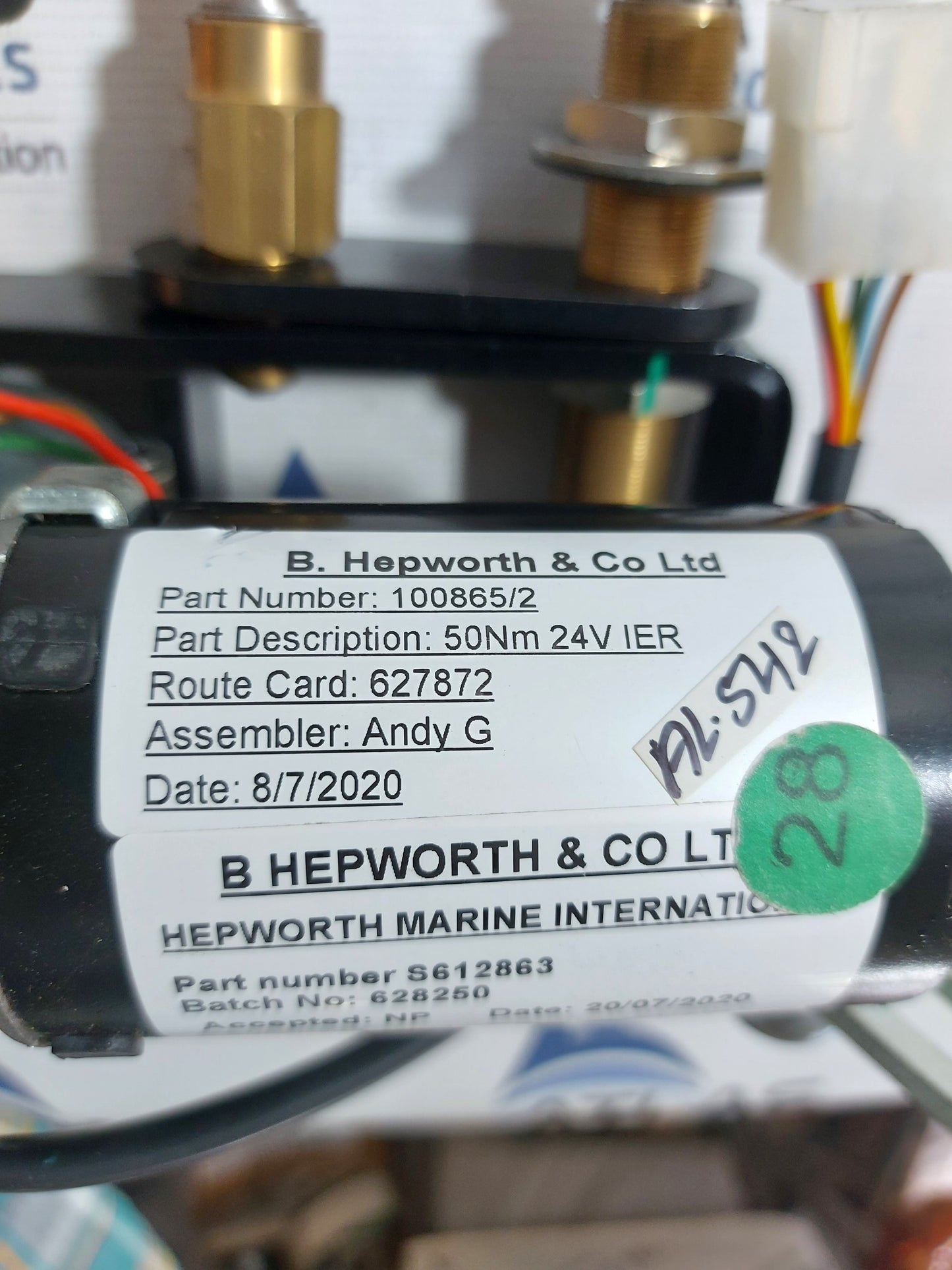 B. HEPWORTH 100865/2 WIPER MOTOR