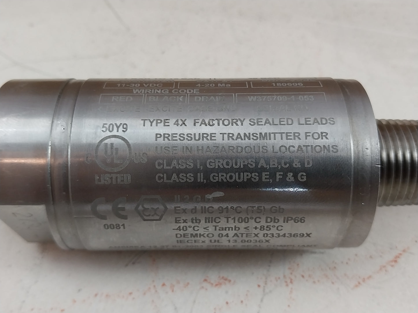 BARKSDALE 425X-07-A-Q19 PRESSURE TRANSDUCER -1 TO 15 BAR