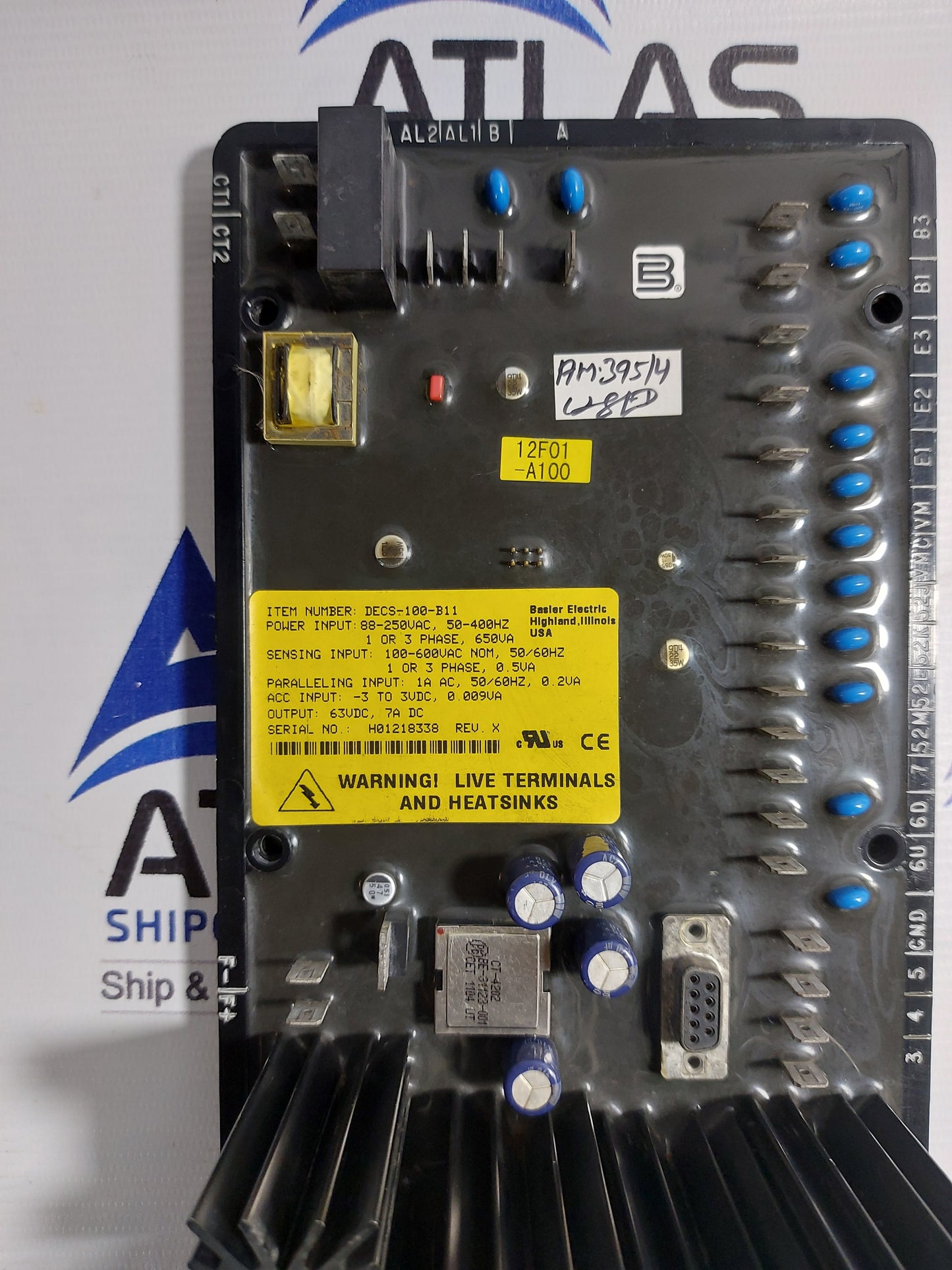 BASLER DECS-100-B11 AUTOMATIC VOLTAGE REGULATOR REV.X