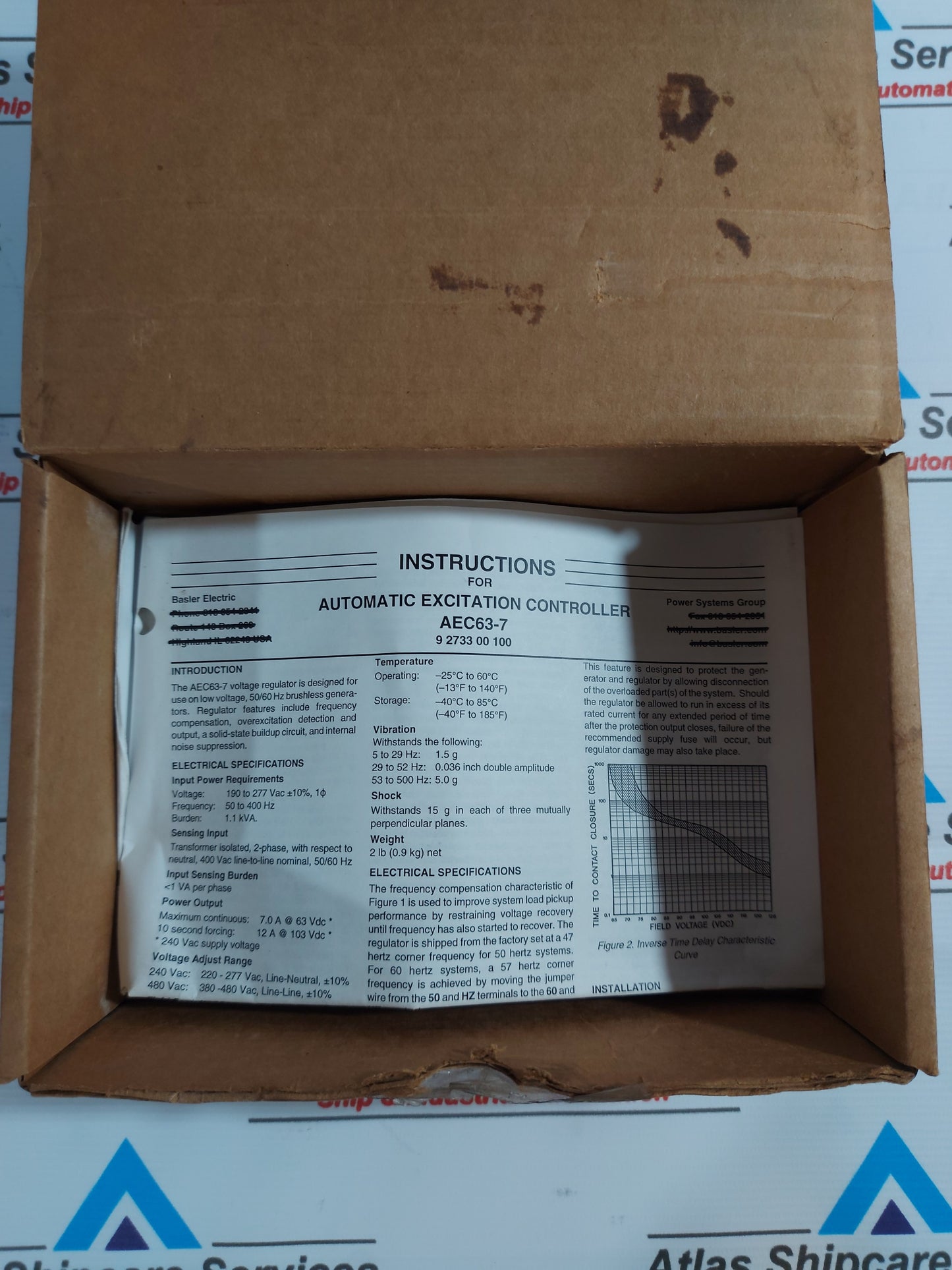BASLER ELECTRIC AEC63-7 ANALOG EXCITATION CONTROLLER
