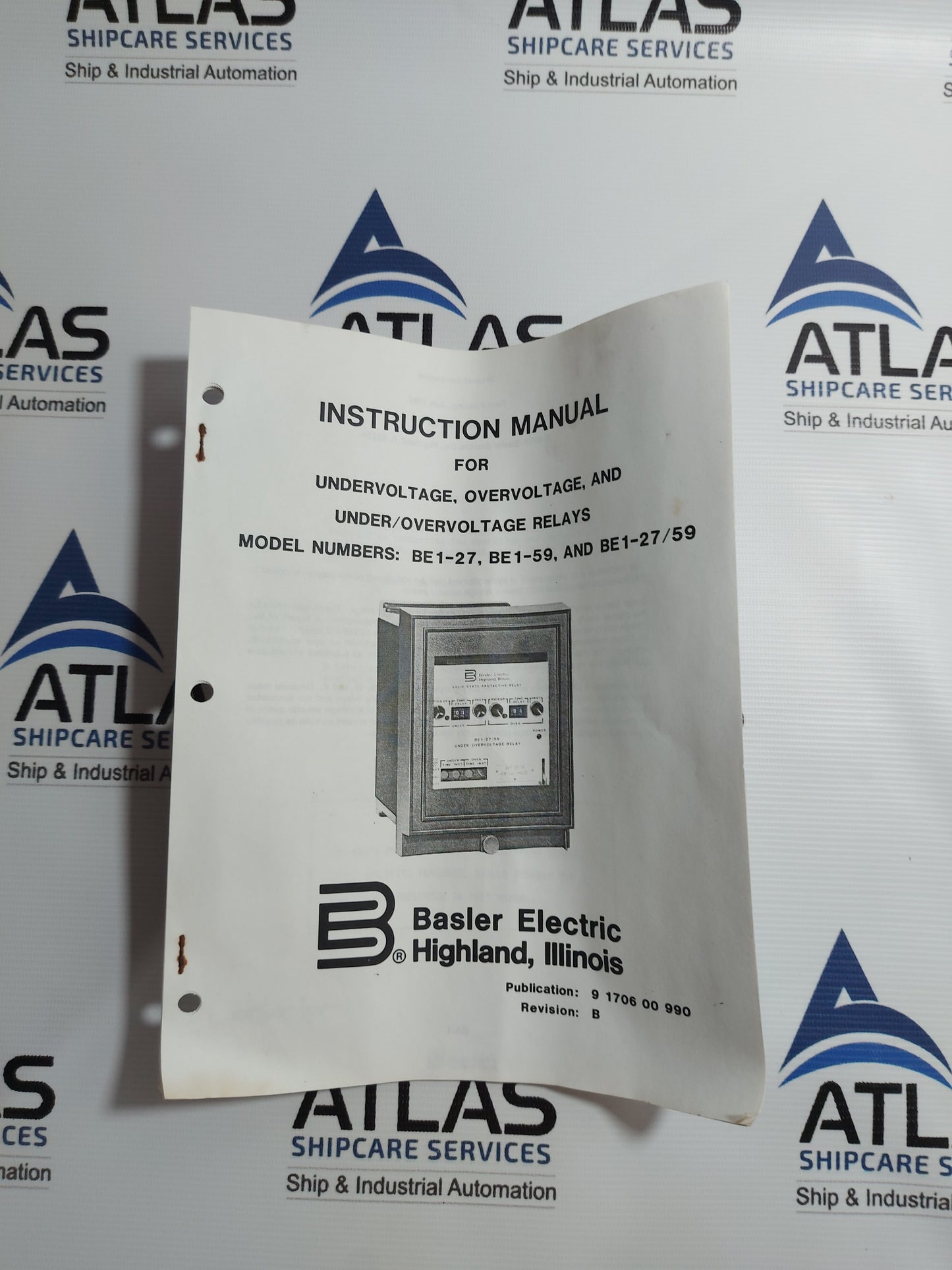 BASLER ELECTRIC BE1-27/59 UNDER/OVER VOLTAGE RELAY REV:B