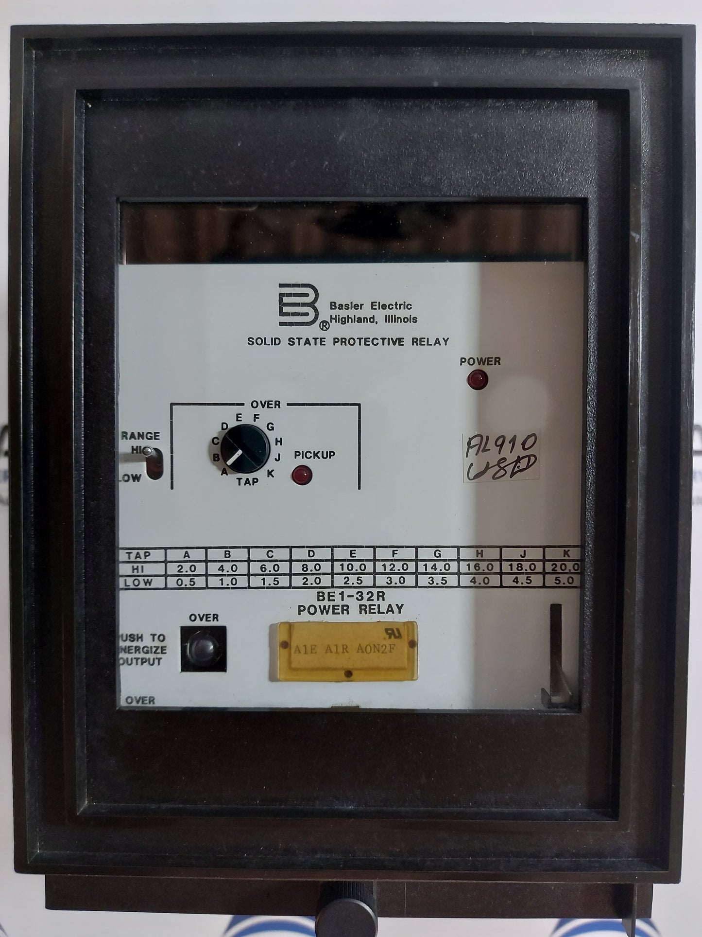 BASLER ELECTRIC BE1-32R POWER SOLID STATE PROTECTIVE RELAY