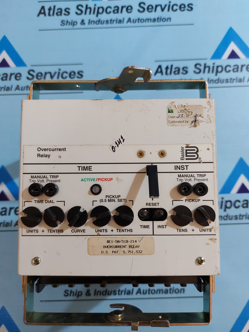 BASLER ELECTRIC BE1-50/51B-214 OVERCURRENT RELAY – Atlas Shipcare Services