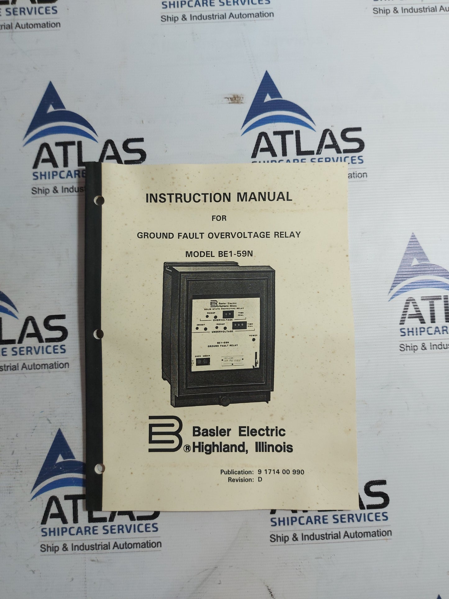 BASLER ELECTRIC BE1-59N GROUND FAULT OVERVOLTAGE RELAY REV:D