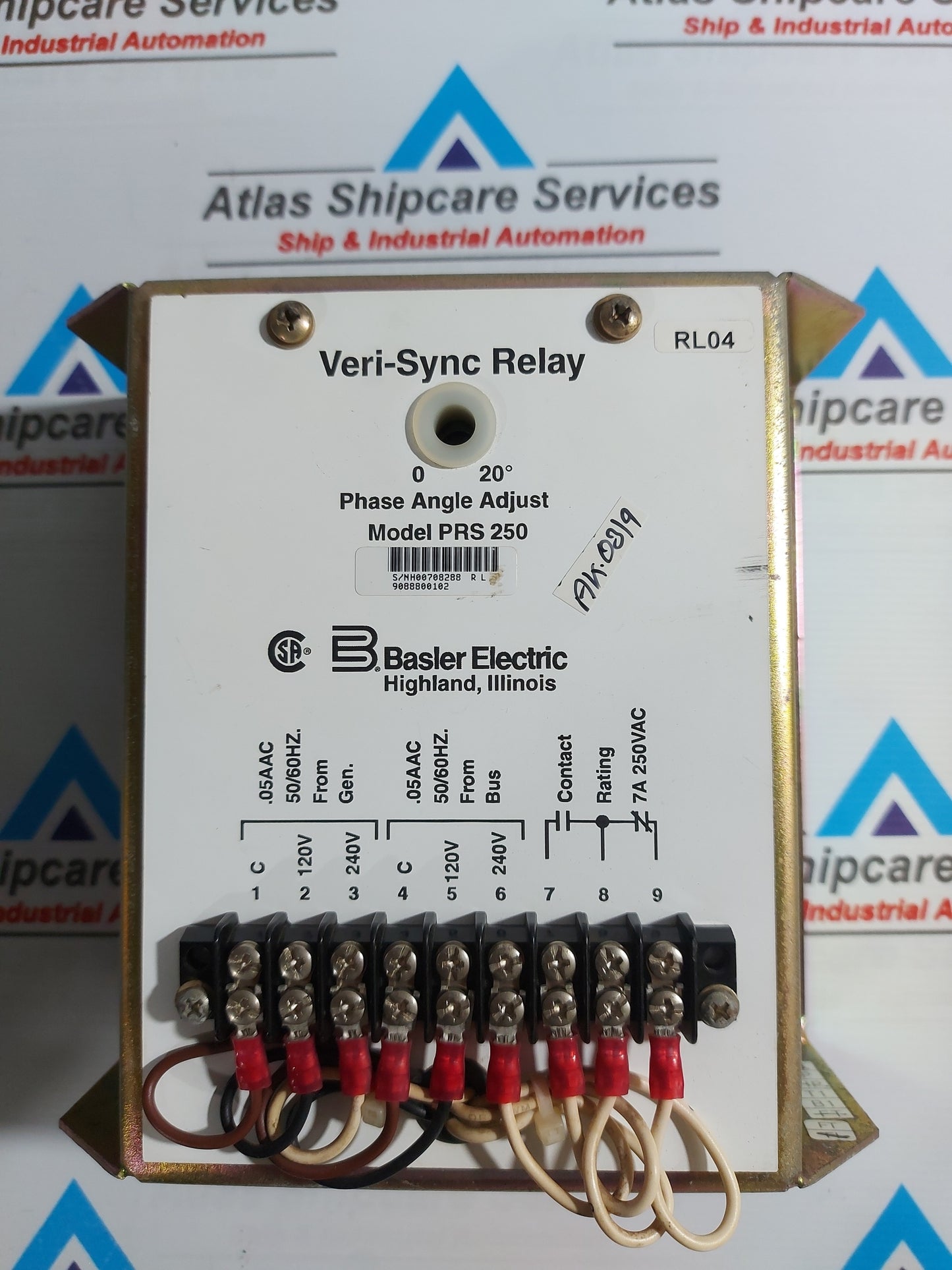 BASLER ELECTRIC PRS 250 VERI-SYNC RELAY 7A 250VAC