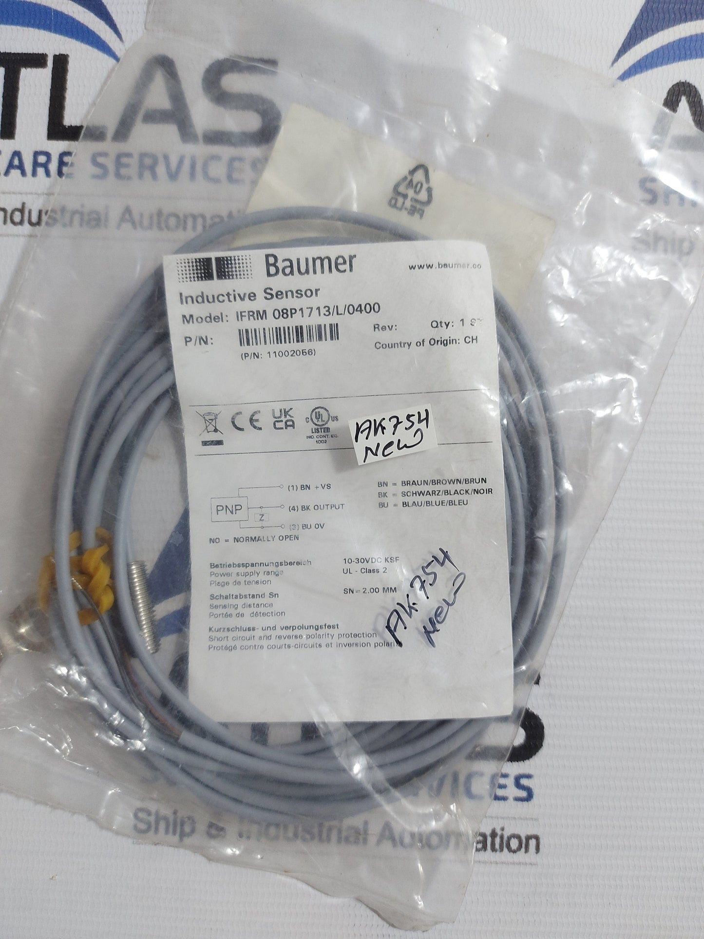 BAUMER IFRM 08P1713/L/0400 INDUCTIVE SENSOR