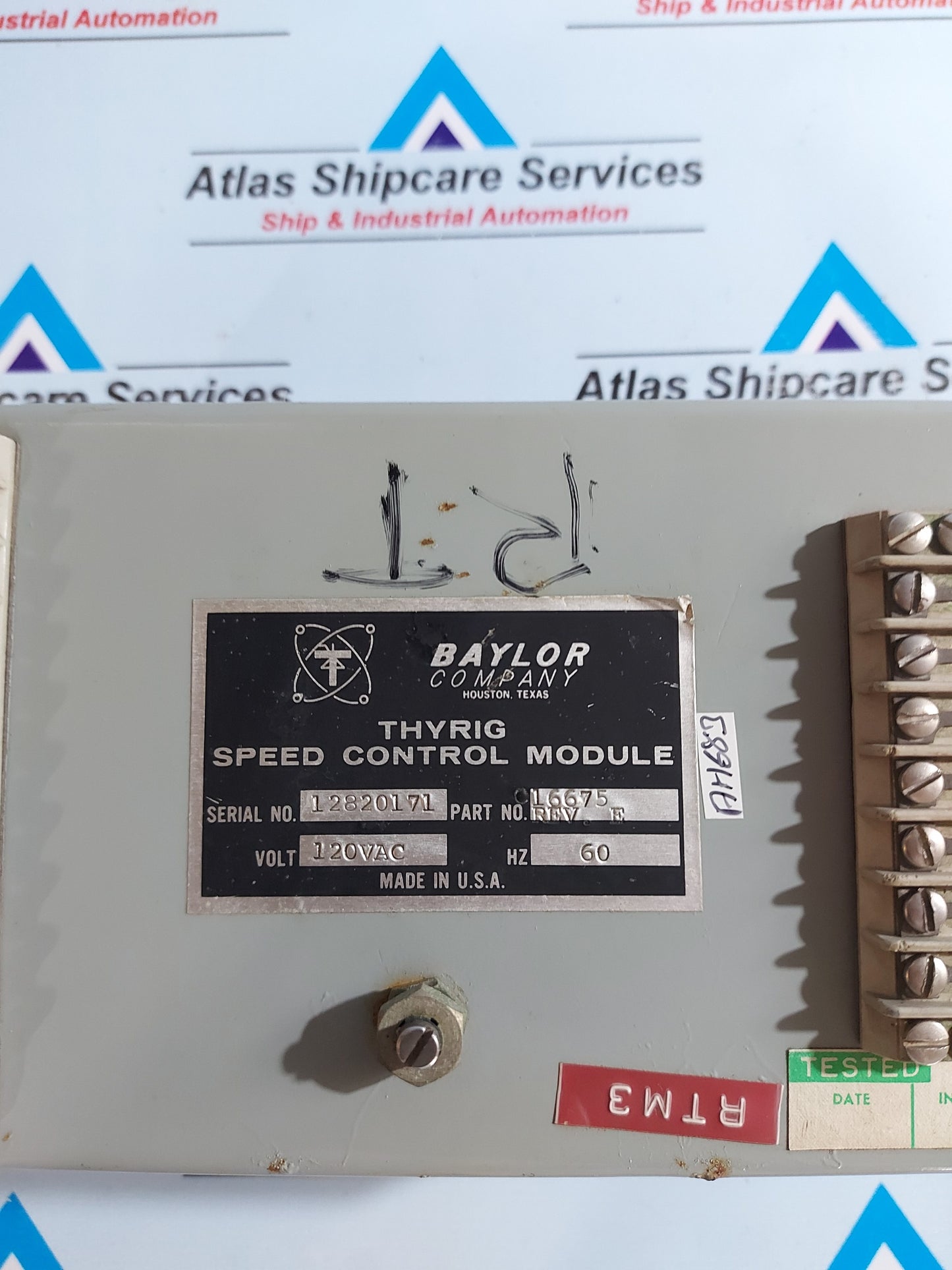 BAYLOR COMPANY 016675 THYRIG SPEED CONTROL MODULE