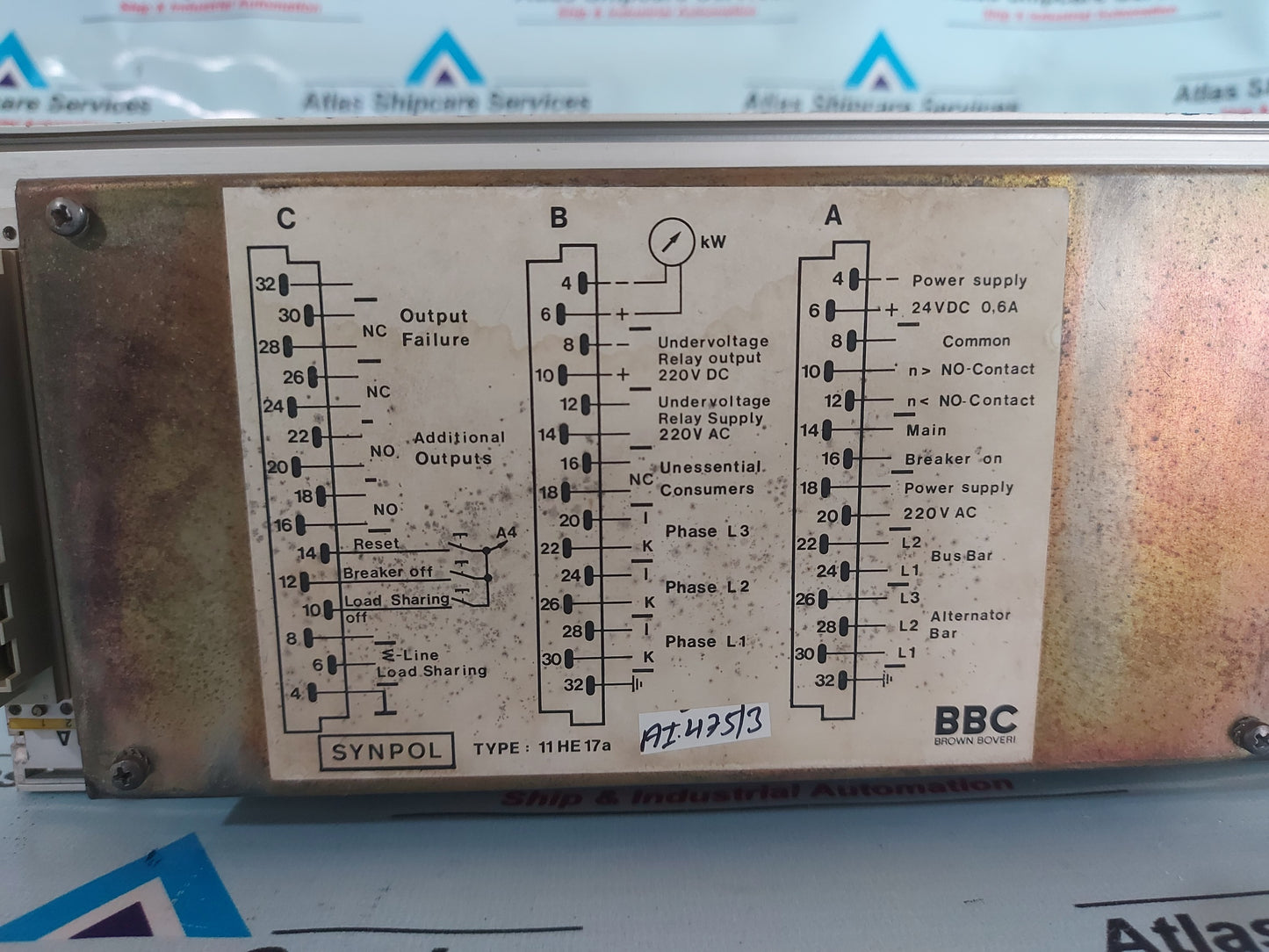 BBC 11 HE 17 a SYNPOL CONTROL PANEL