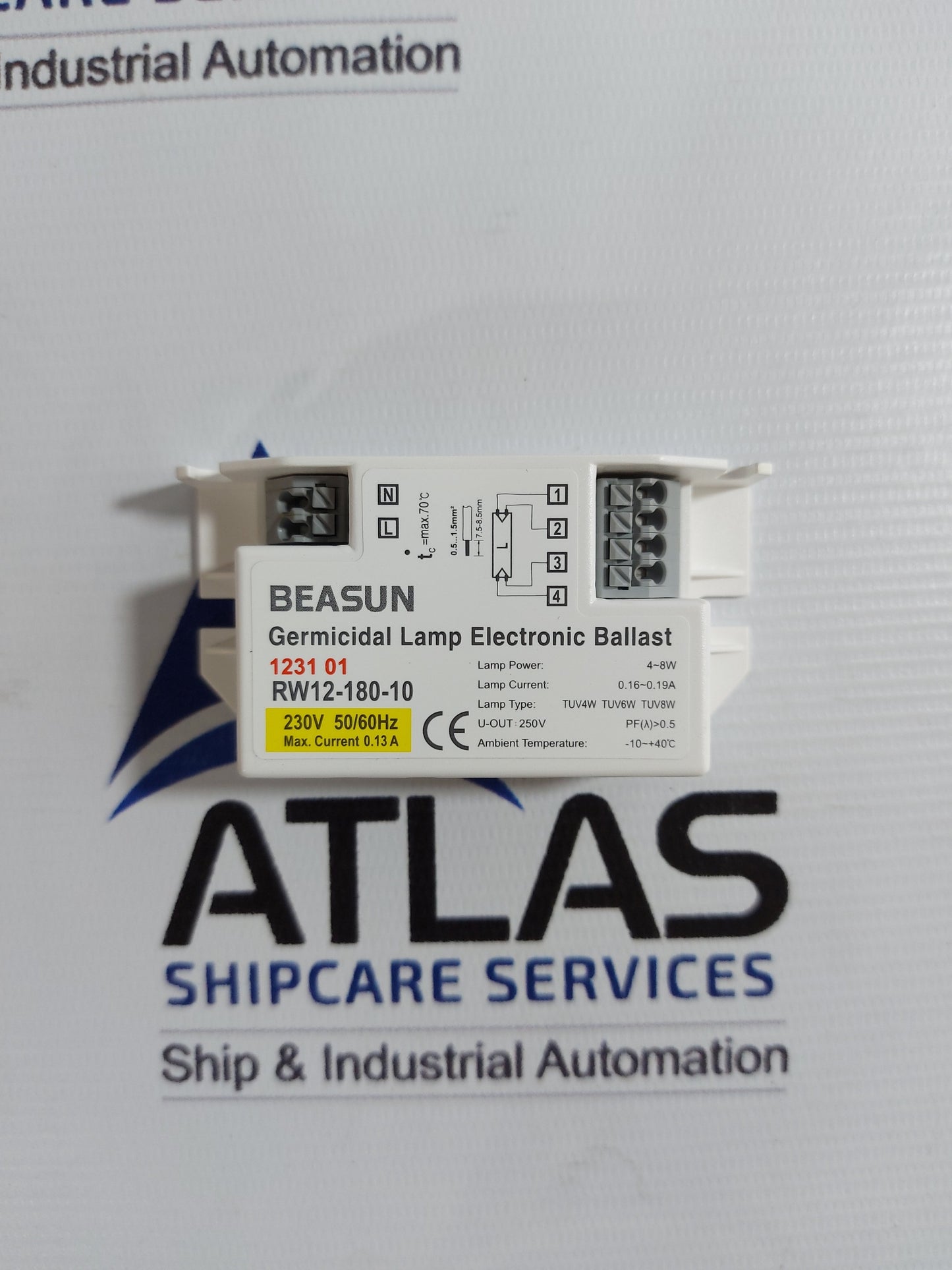 BEASUN RW12-180-10 GERMICIDAL LAMP ELECTRONIC BALLAST 230V 4-8W