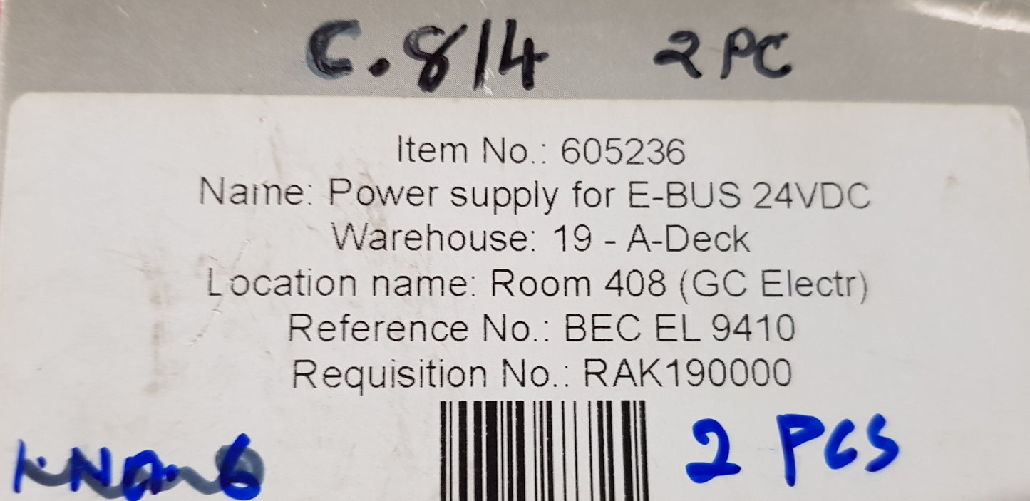 BECKHOFF ES9410 POWER SUPPLY FOR E-BUS 24VDC