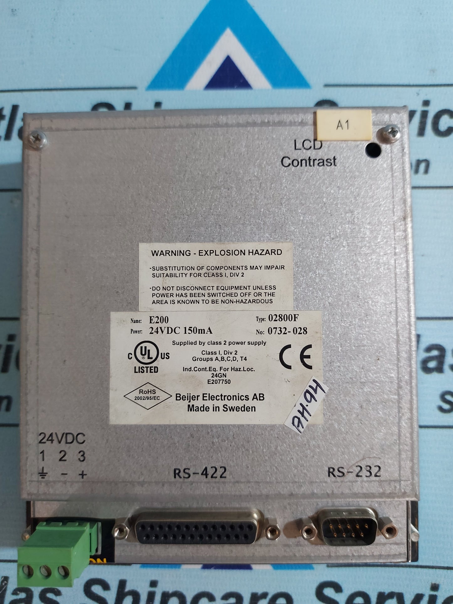 BEIJER ELECTRONICS E200 02800F OPERATOR PANEL 24VDC 150mA