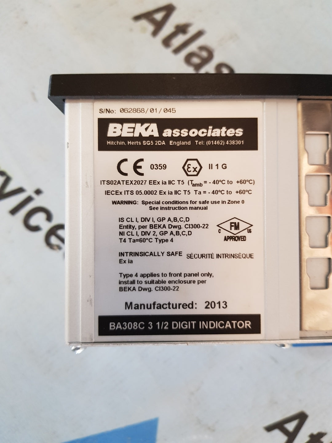 BEKA ASSOCIATES BA308C 3 1/2 DIGIT INDICATOR