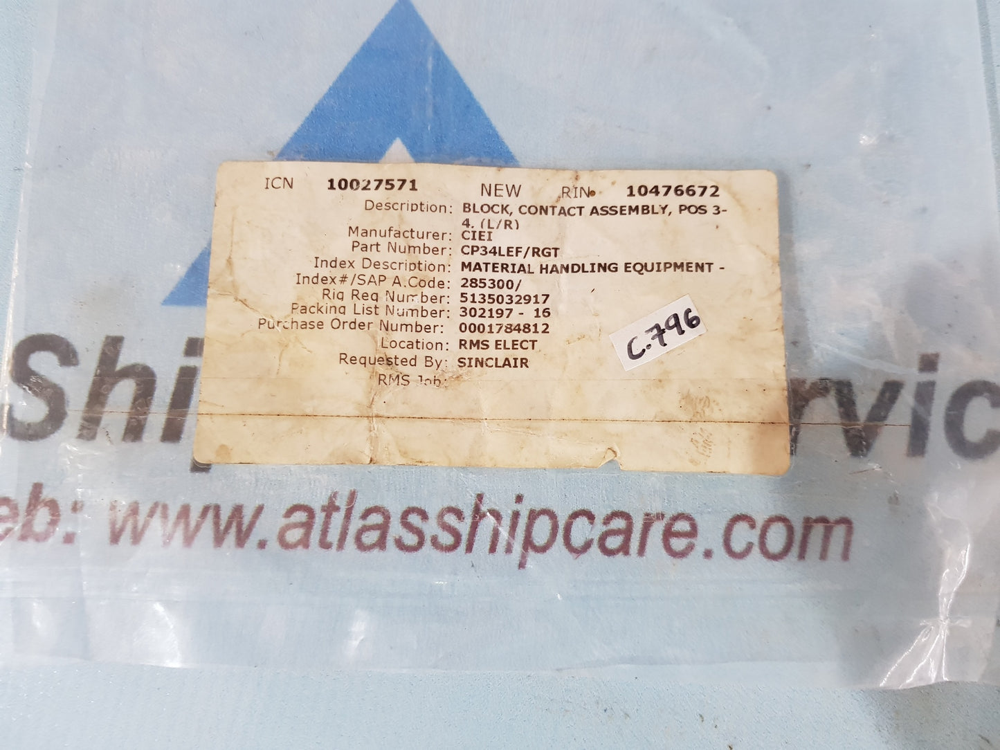 BLOCK CONTACT CP34LEF/RGT