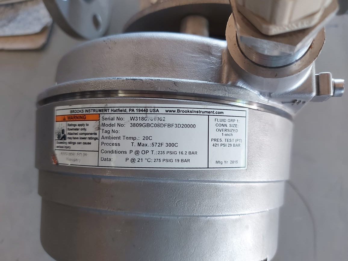 BROOKS MT3809G SERIES METAL TUBE VARIABLE AREA FLOWMETER