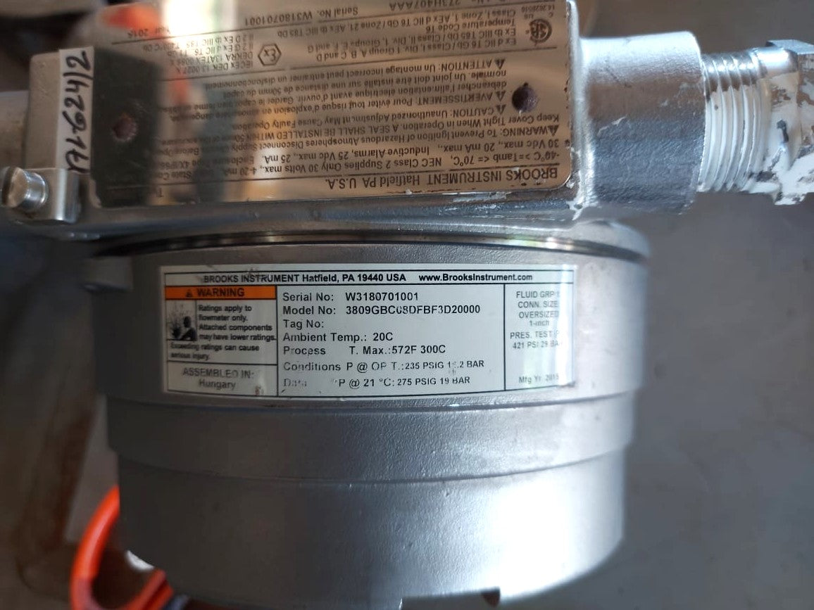 BROOKS MT3809G SERIES METAL TUBE VARIABLE AREA FLOWMETER