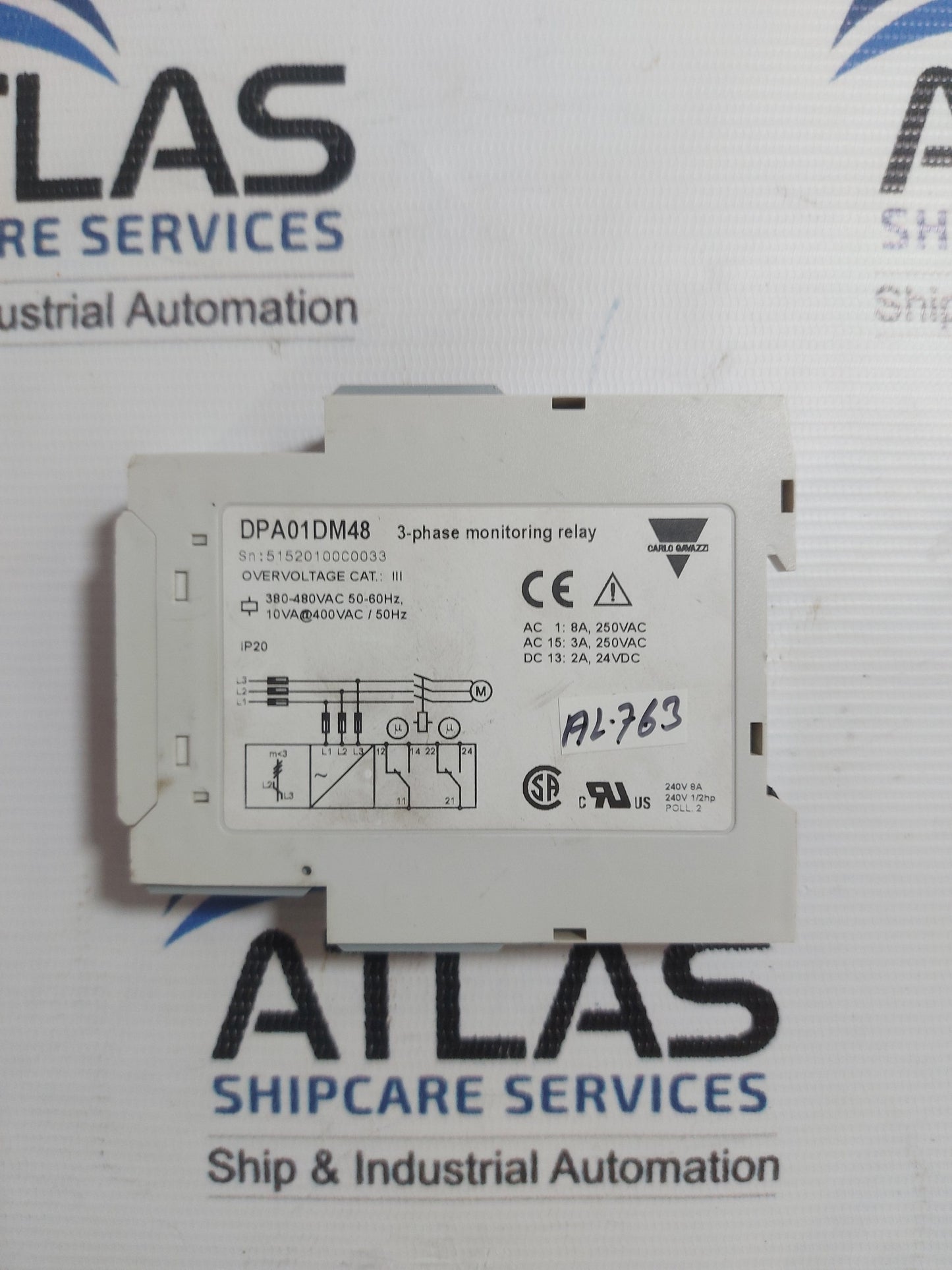 CARLO GAVAZZI DPA01DM48 3-PHASE MONITORING RELAY