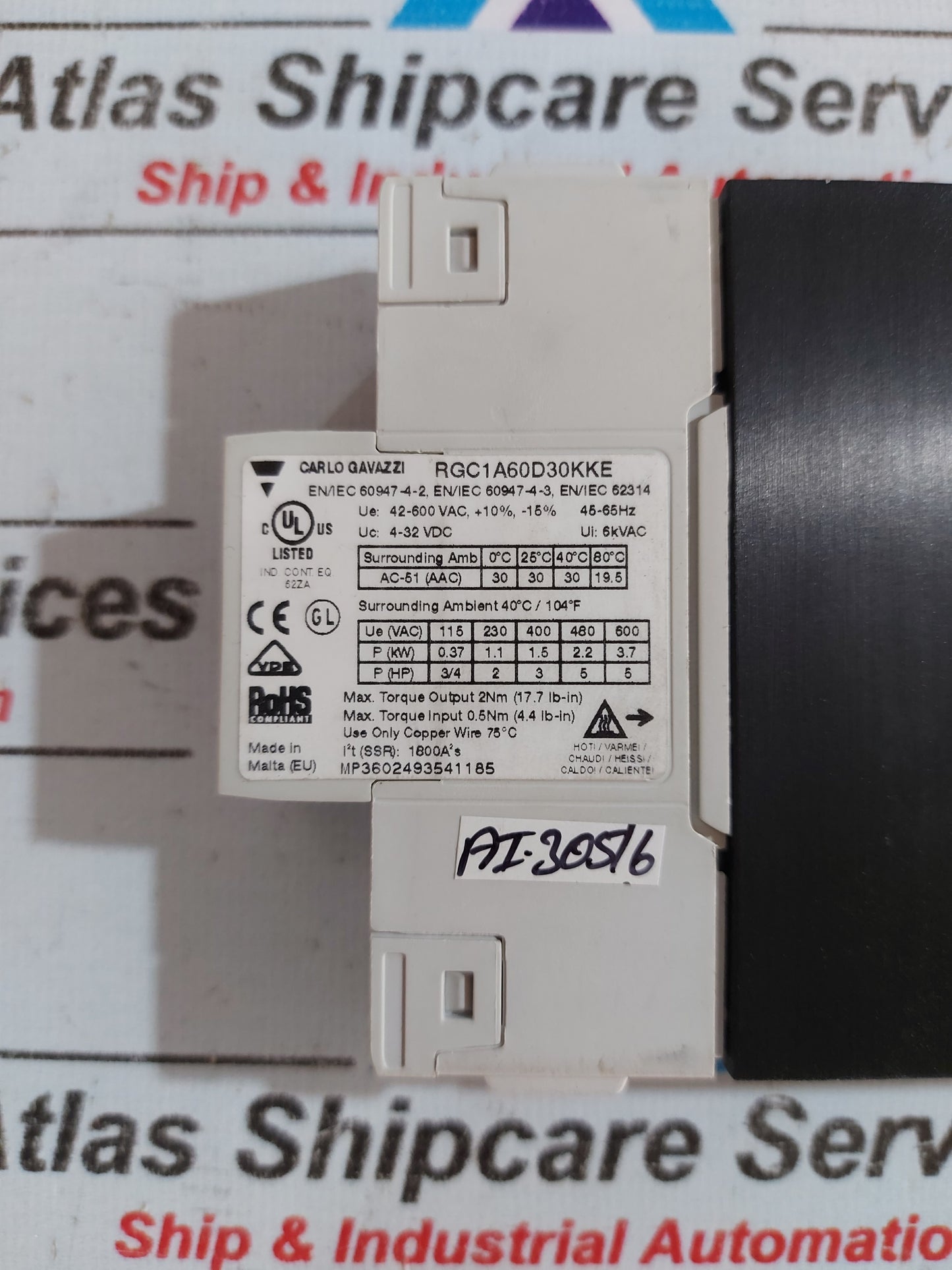 CARLO GAVAZZI RGC1A60D30KKE SOLID STATE RELAY