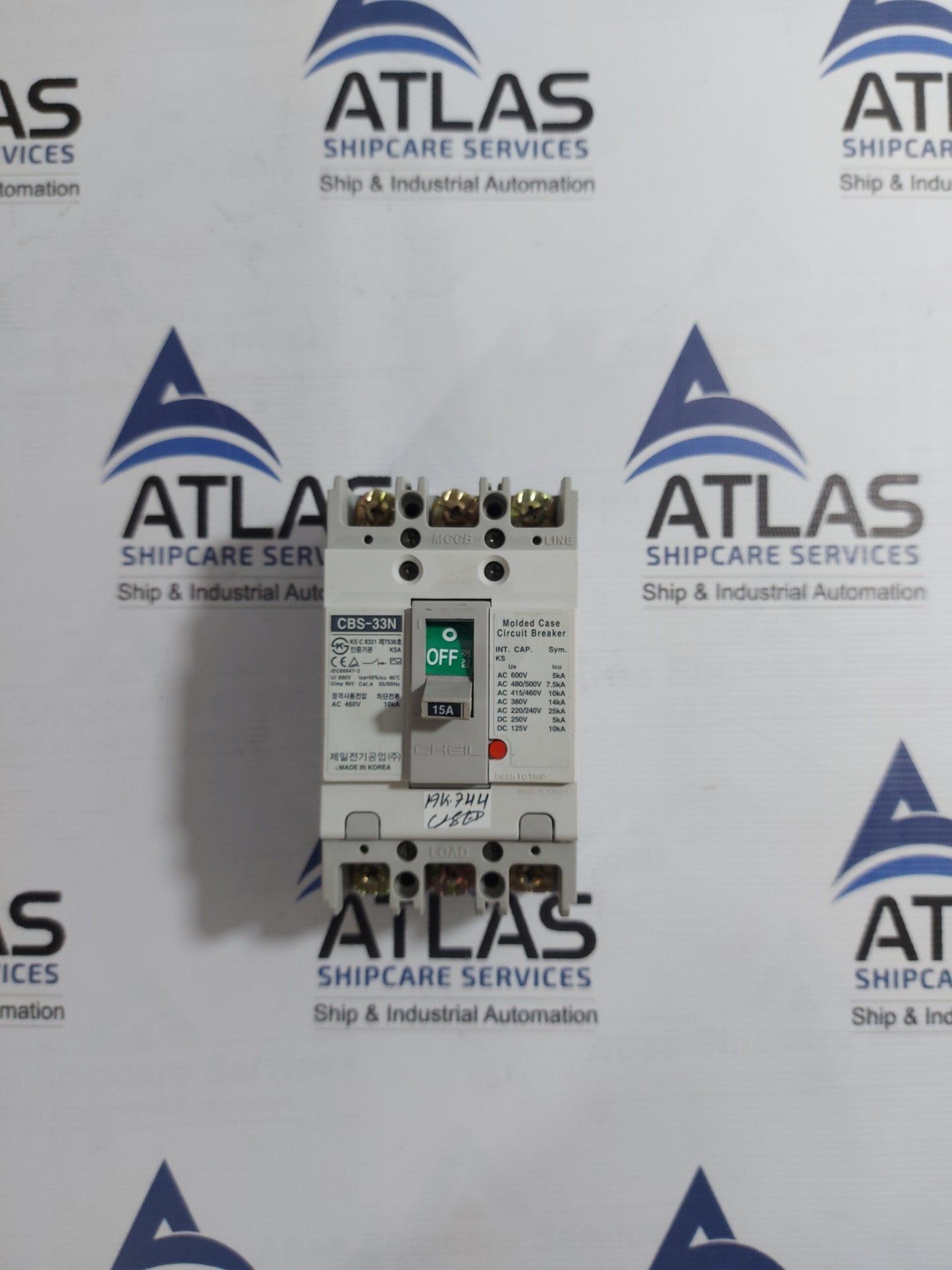 CHEIL CBS-33N MOLDED CASE CIRCUIT BREAKER 3 POLE 15A