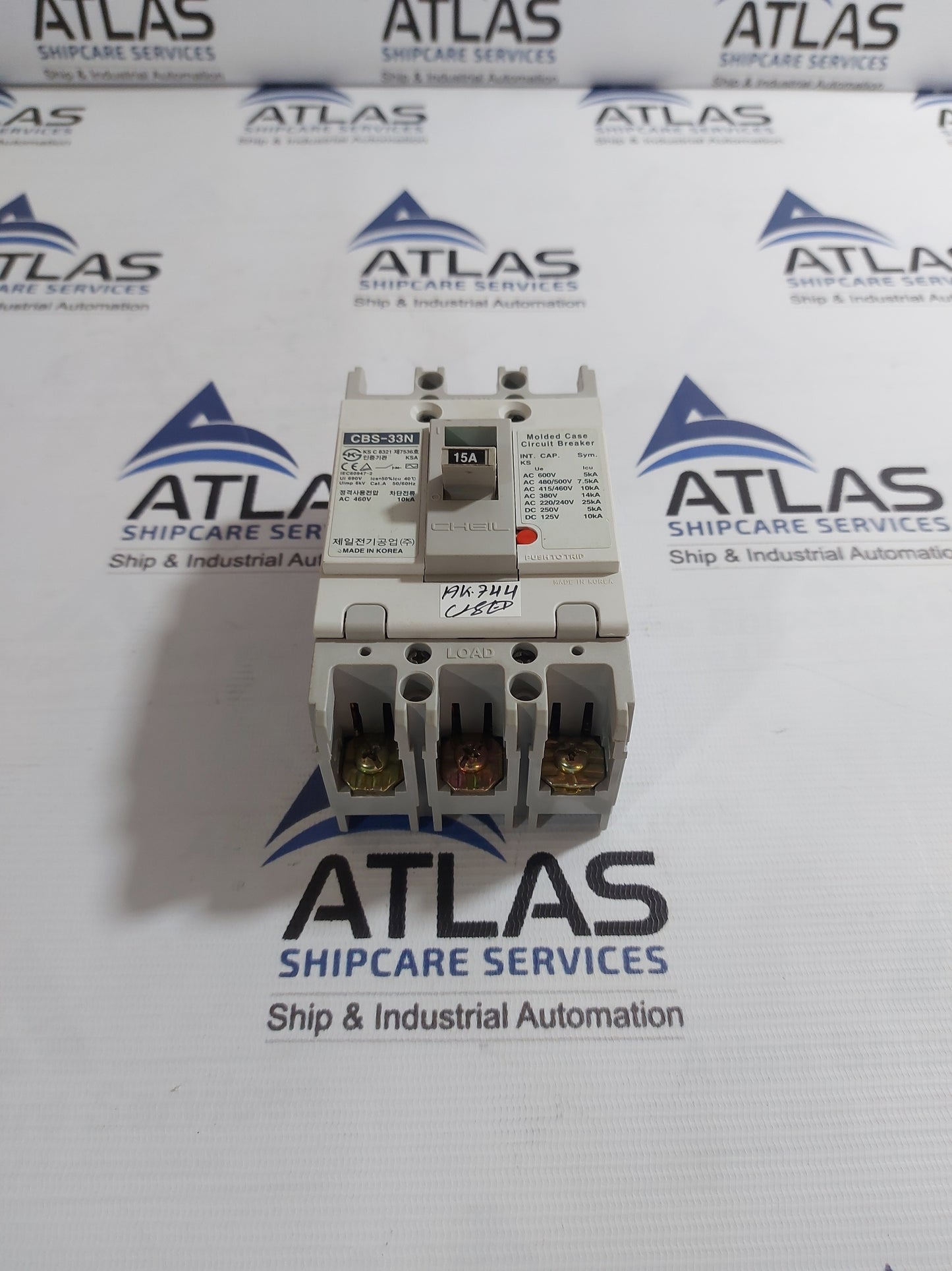 CHEIL CBS-33N MOLDED CASE CIRCUIT BREAKER 3 POLE 15A