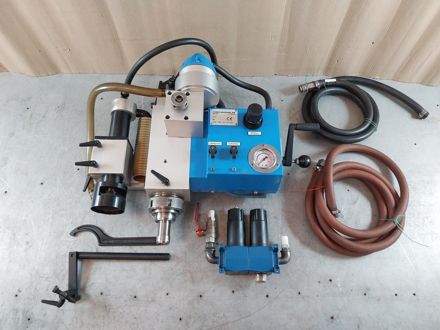 CHRIS-MARINE LCD VALVE SEAT GRINDING MACHINE 7500 RPM 6-9 BAR 0-140 PSI