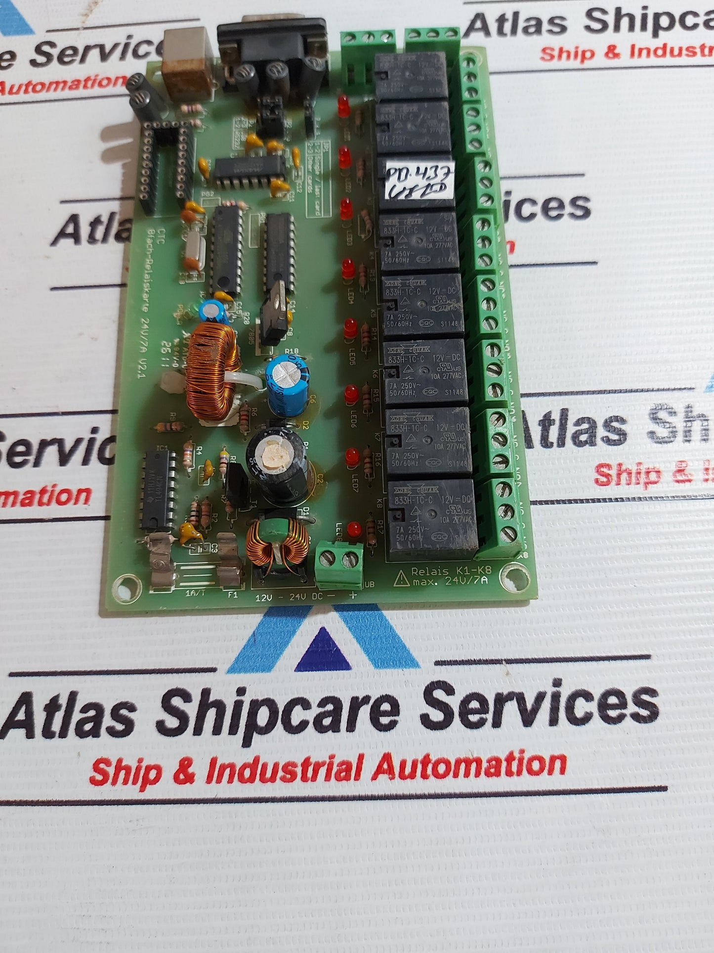 CONRAD CTC 8FACH-RELAISKARTE 24V/7A V2.1 PCB CARD