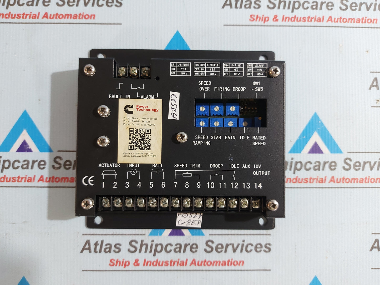 CUMMINS S6700H ELECTRONIC GENERATOR SPEED CONTROLLER PANEL
