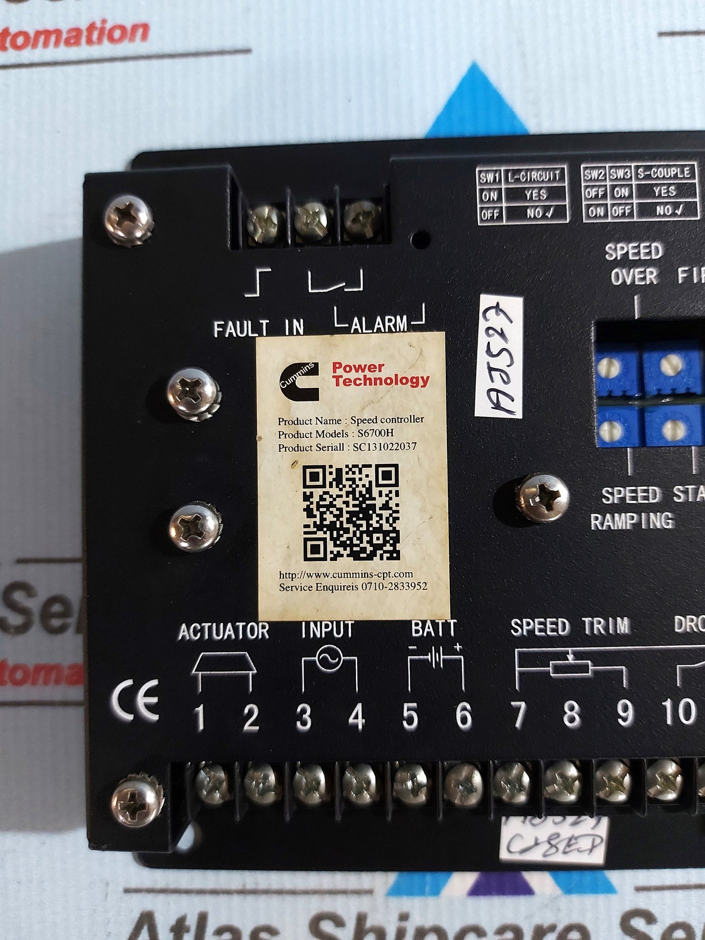 CUMMINS S6700H ELECTRONIC GENERATOR SPEED CONTROLLER PANEL