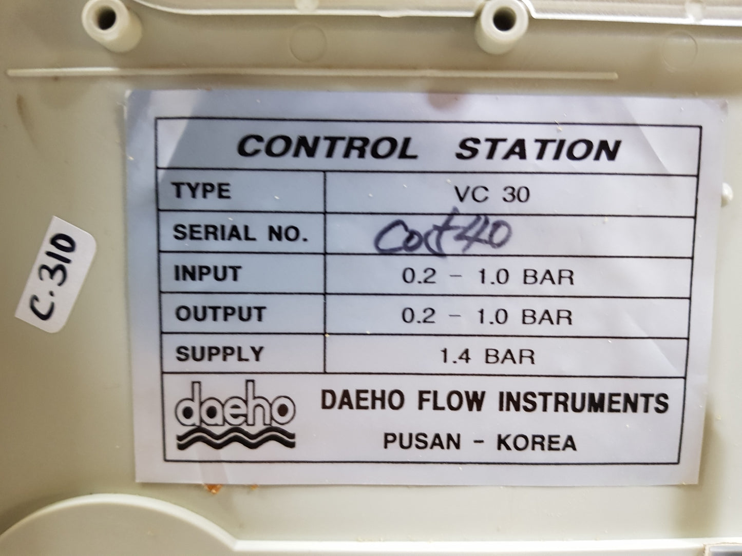 DAEHO VC30 FLOW CONTROL STATION