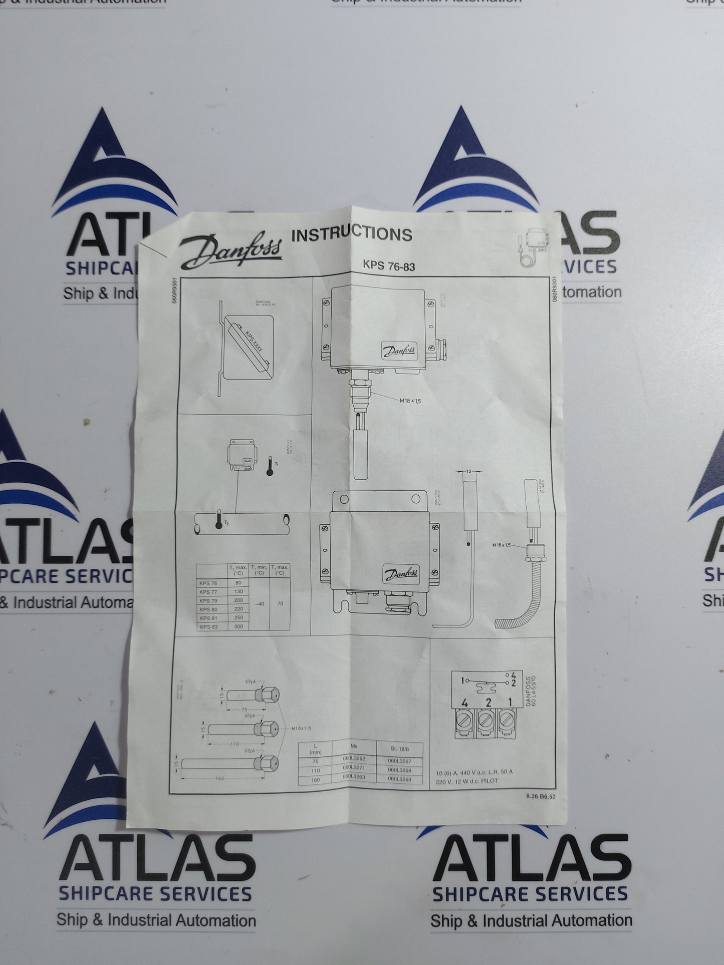 DANFOSS KPS 79 060L3122 TEMPERATURE SWITCH