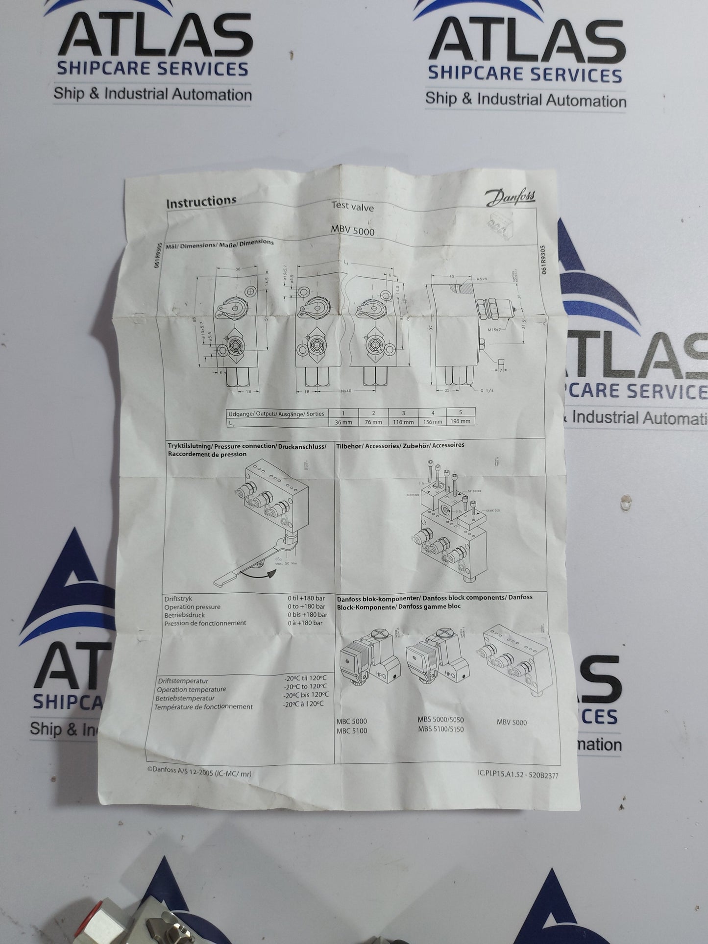DANFOSS MBV5000-1101 TEST VALVE 061B7013