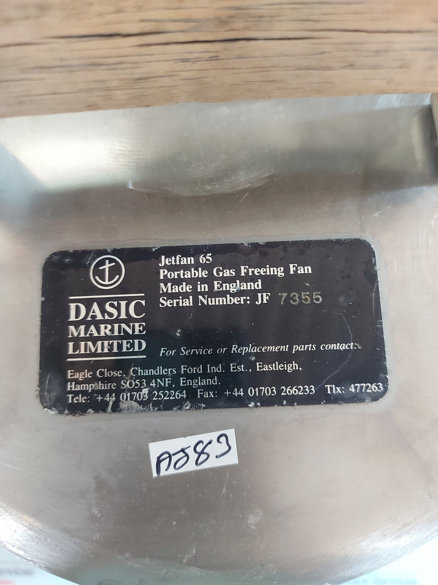 DASIC MARINE JETFAN 65 PORTABLE GAS FREEING FAN