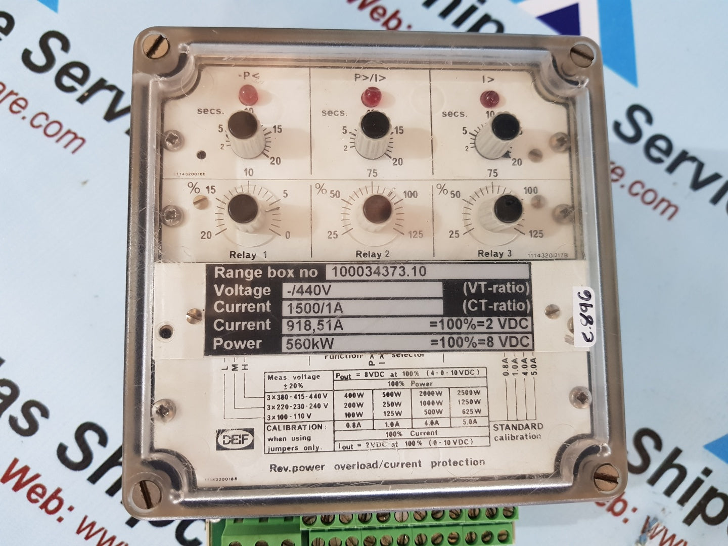 DEIF 100034373.10 REV.POWER OVERLOAD/CURRENT PROTECTION