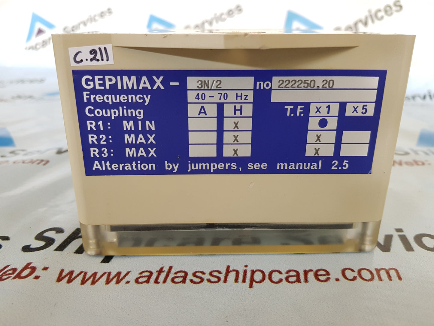 DEIF GEPIMAX-3N/2 OVERLOAD/CURRENT PROTECTION RELAY