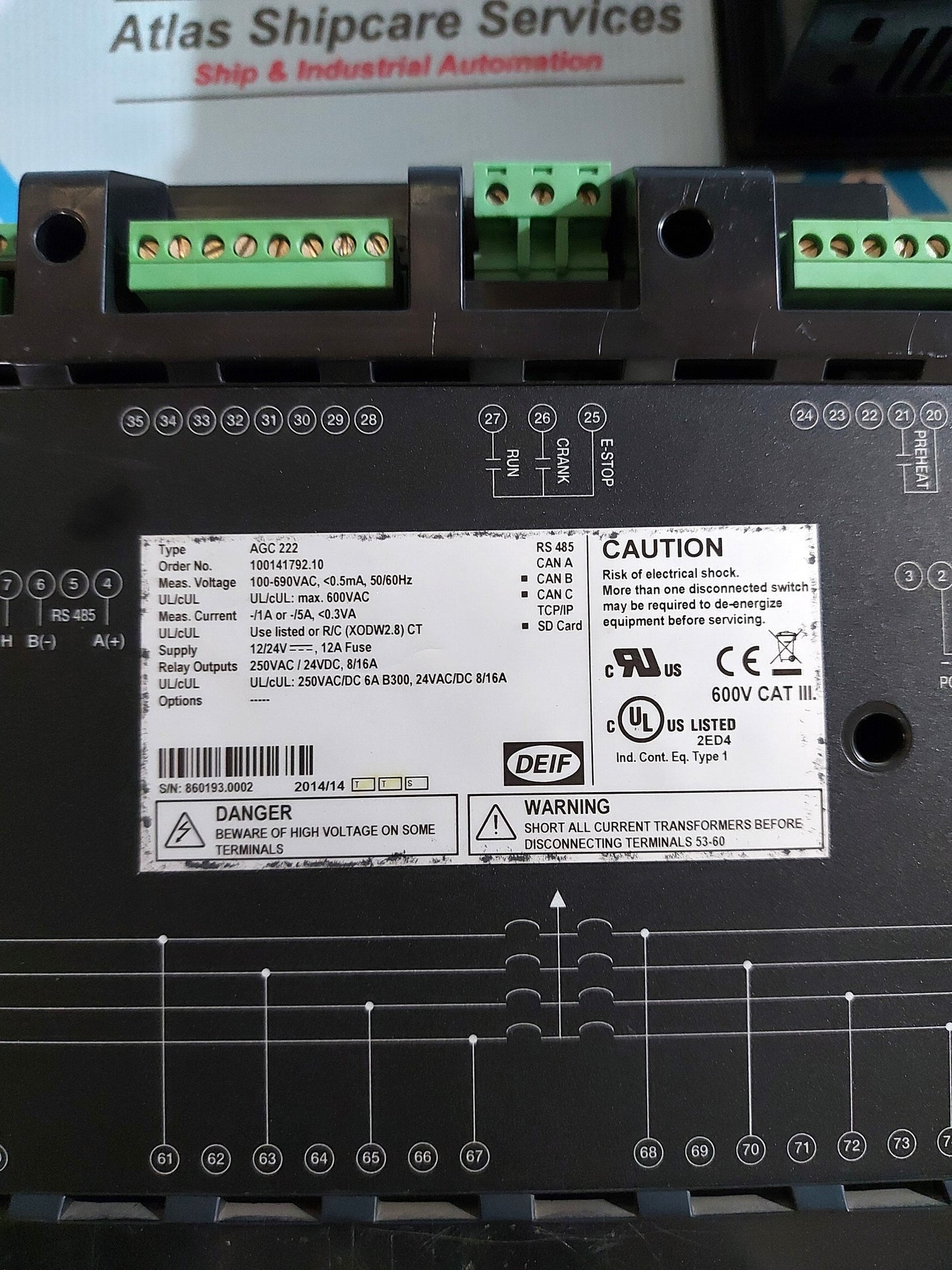 DEIF MULTI-LINE AGC 222 ADVANCED GENSET CONTROLLER 100141792.10