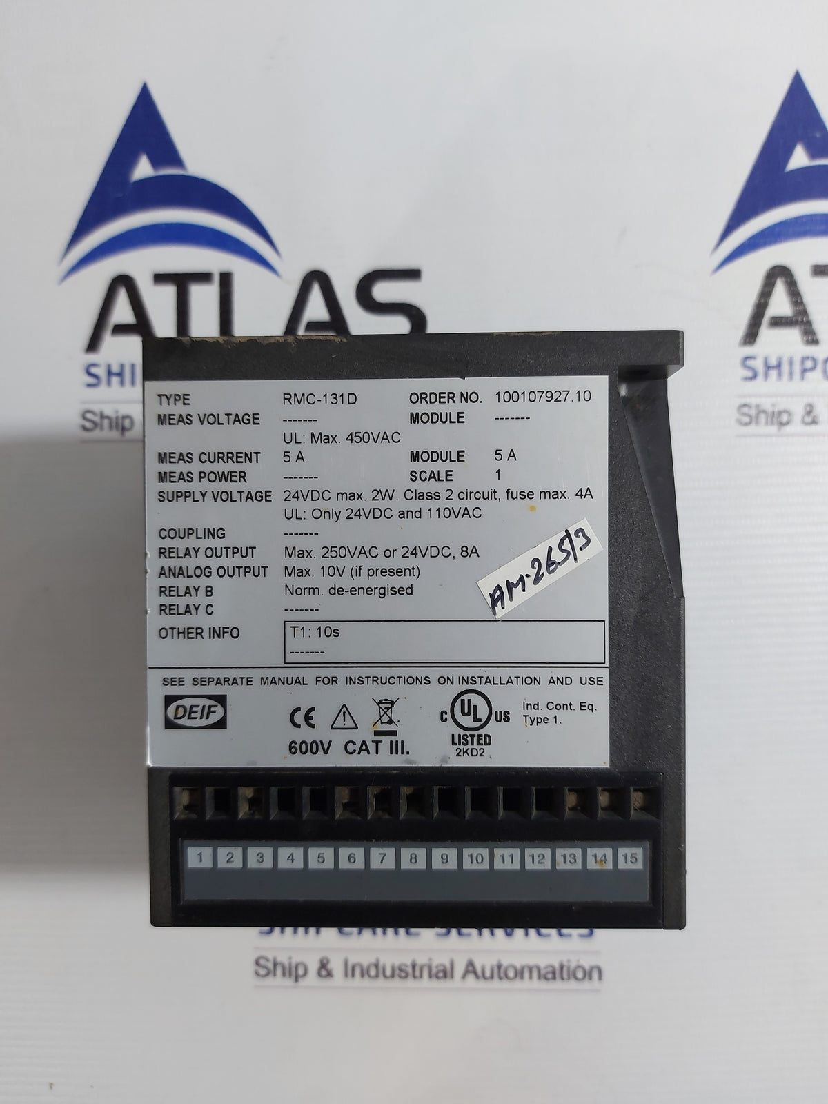 DEIF RMC-131D/2 DIFFERENTIAL CURRENT RELAY 24VDC 5A