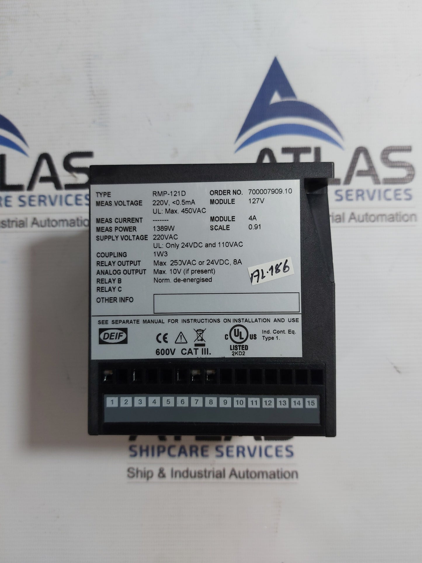 DEIF RMP-121D REVERSE POWER RELAY 220V