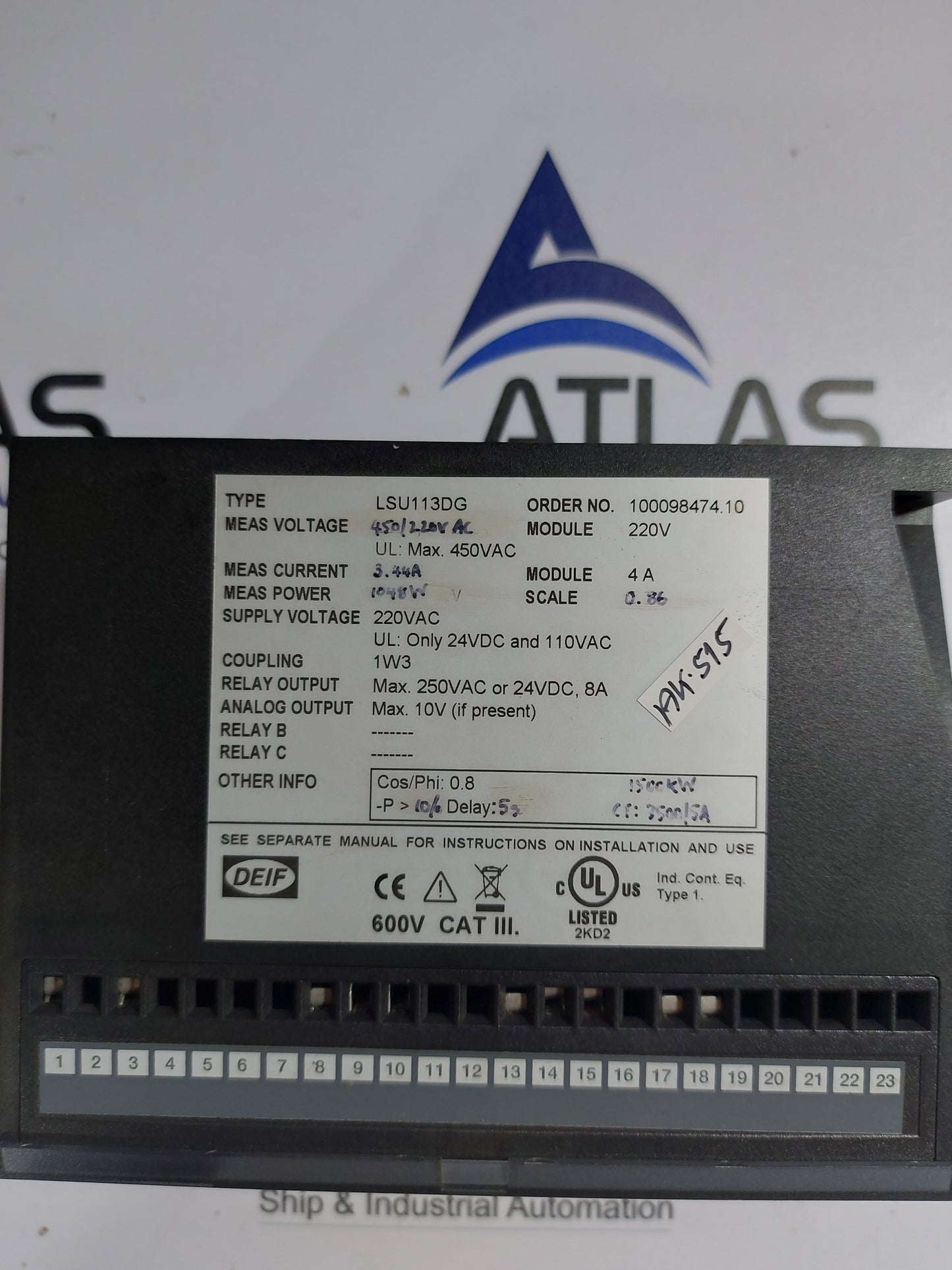 DEIF UNI-LINE LSU113DG 100098474.10 LOAD SHARING UNIT