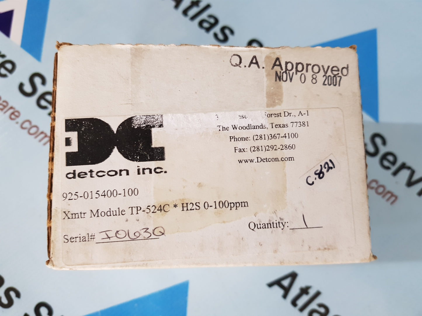 DETCON TP-524C MICROSAFE H2S GAS SENSOR