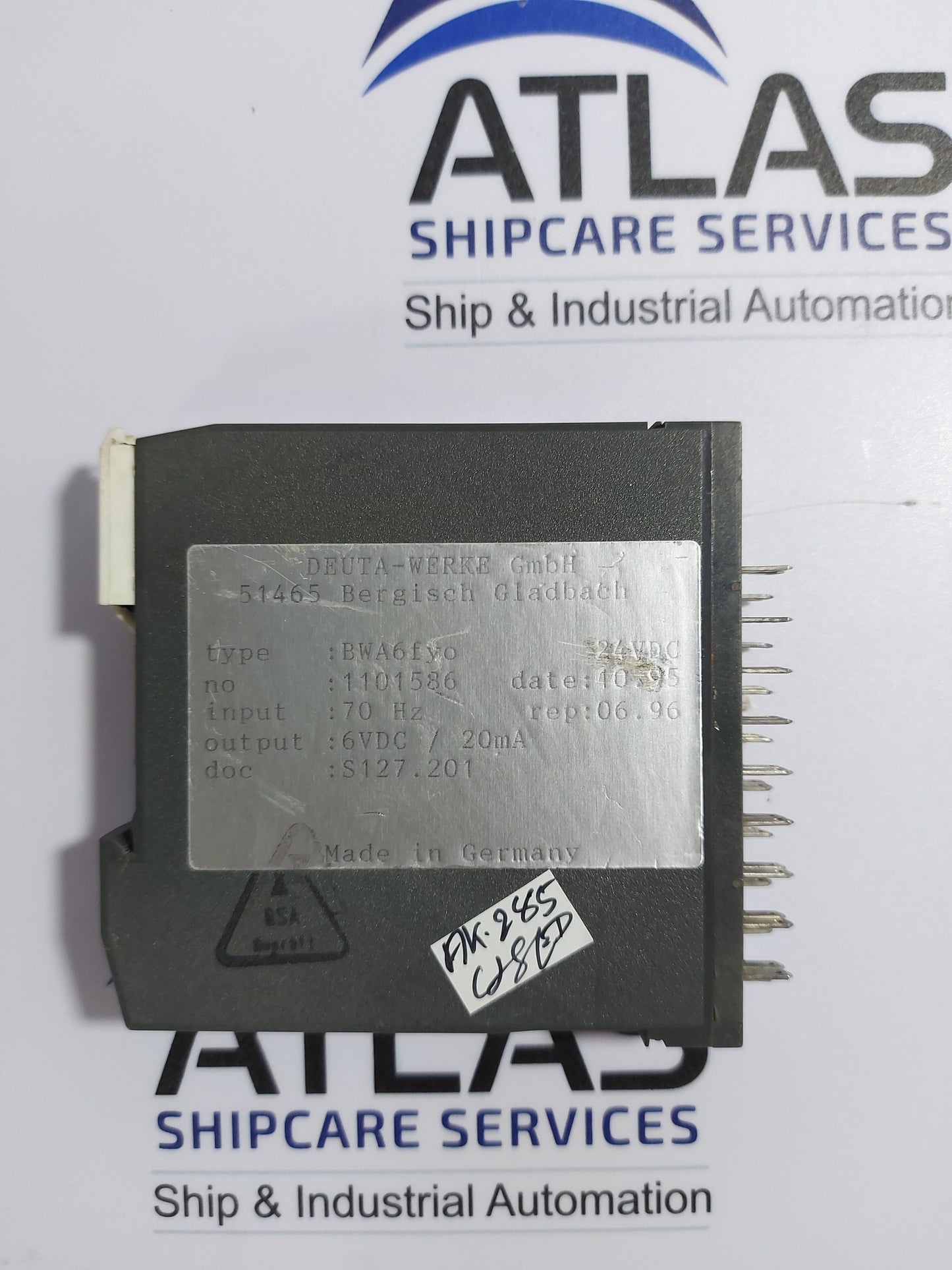 DEUTA-WERKE BWA6FYO OUTPUT RELAY