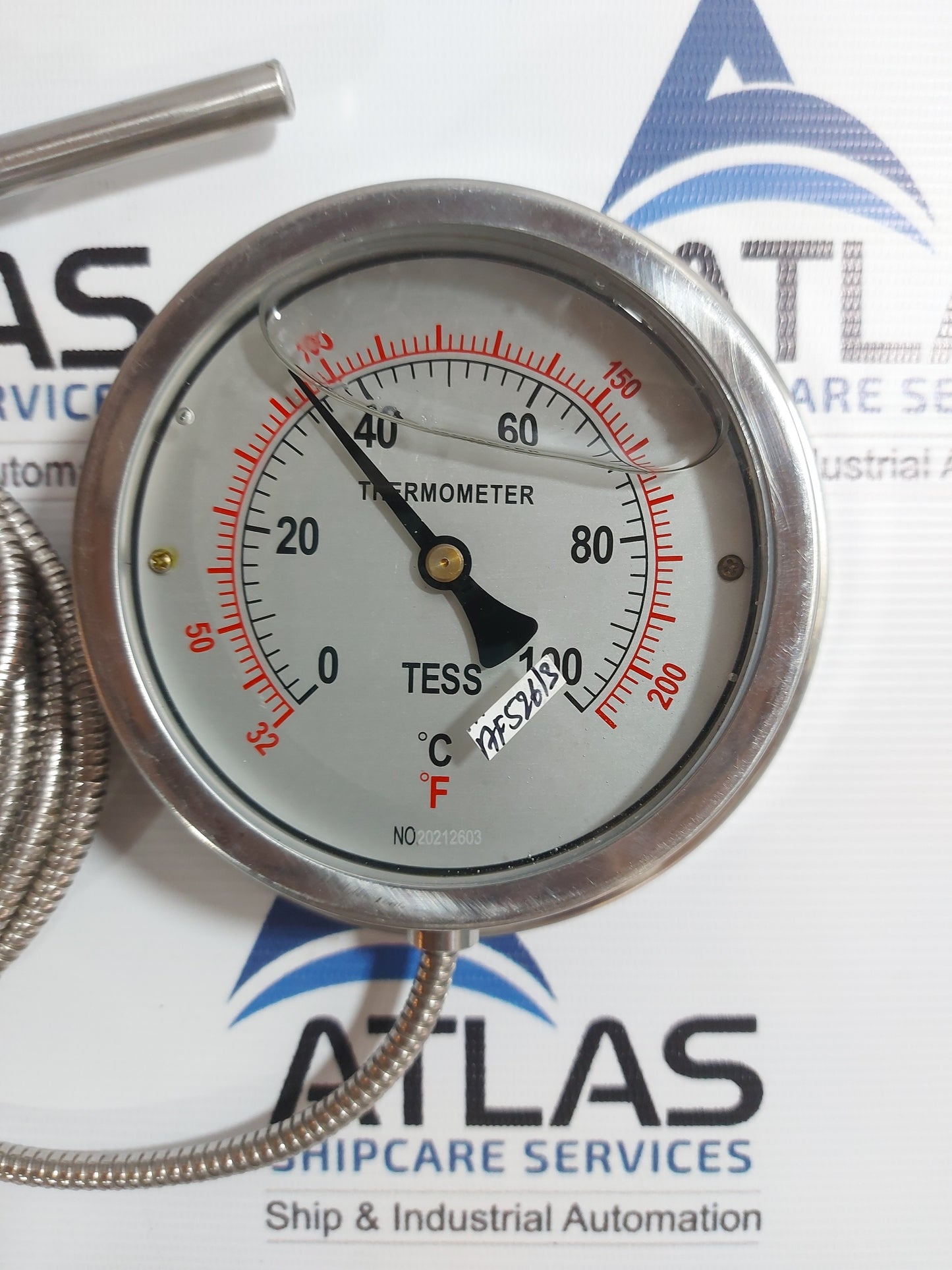 DIAL THERMOMETER FOR REMOTE READING (0-100'C)