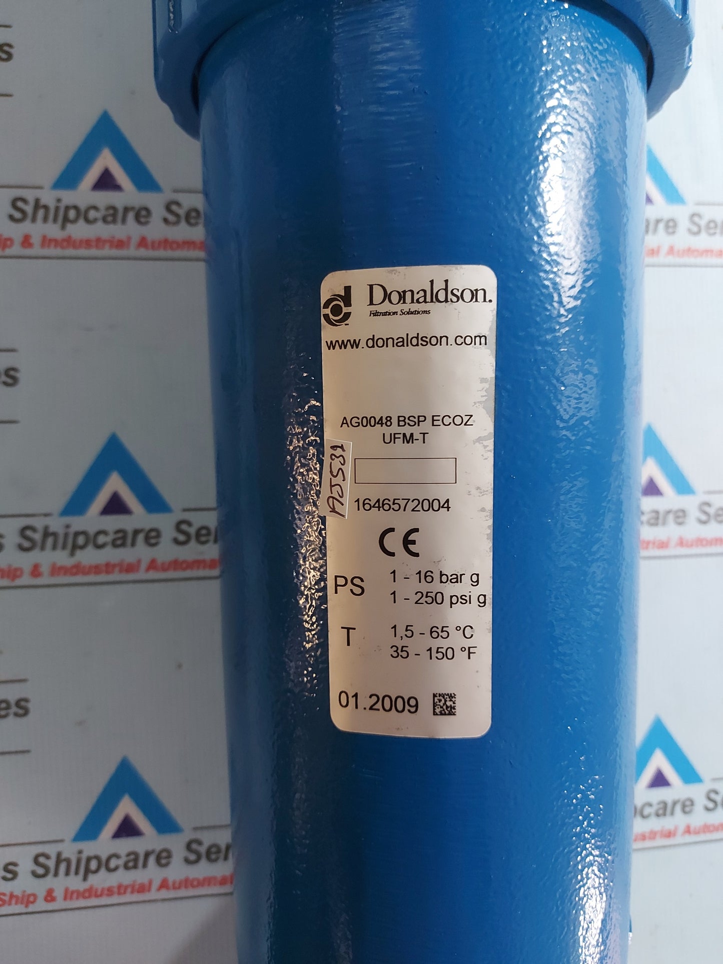 DONALDSON ULTRAFILTER AG0048 BSP ECOZ UFM-T 1-250 PSI 35-150'F